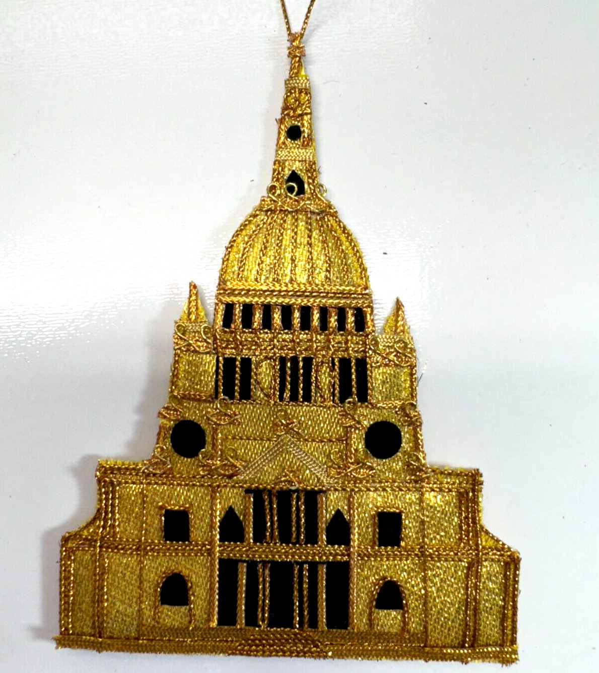 Gold St Paul\'s Cathedral Church Stitched Christmas Ornament Decoration