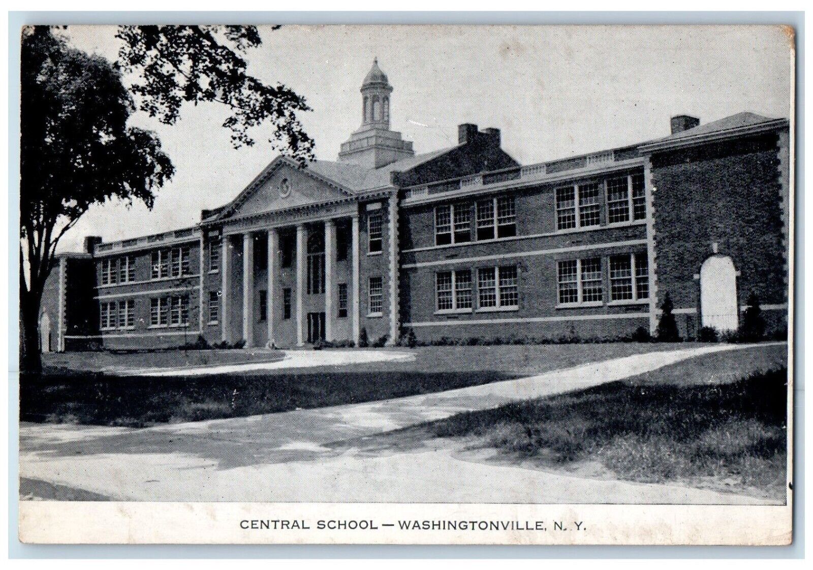 c1930's Central School Exterior Scene Washingtonville New York NY Postcard