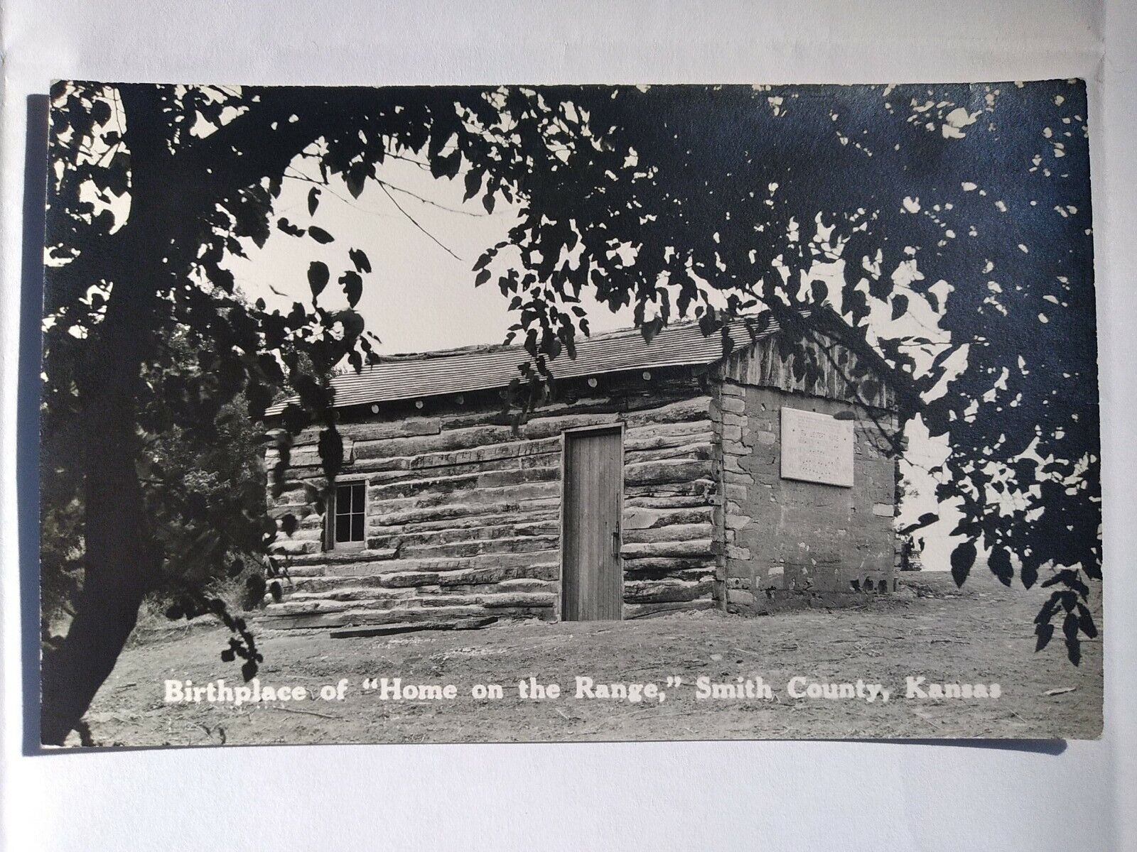 Postcard KS View of Birthplace Home on the Range Smith County Kansas RPPC B4