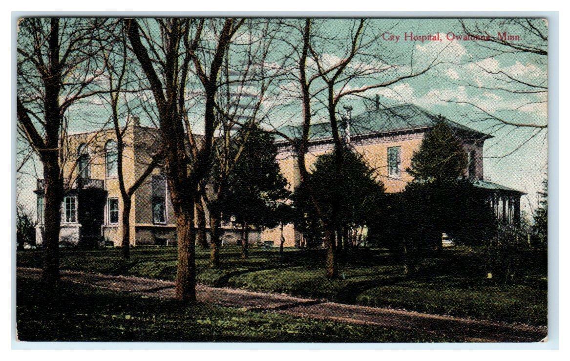 OWATONNA, MN Minnesota ~ Steele County CITY HOSPITAL   1910 Postcard
