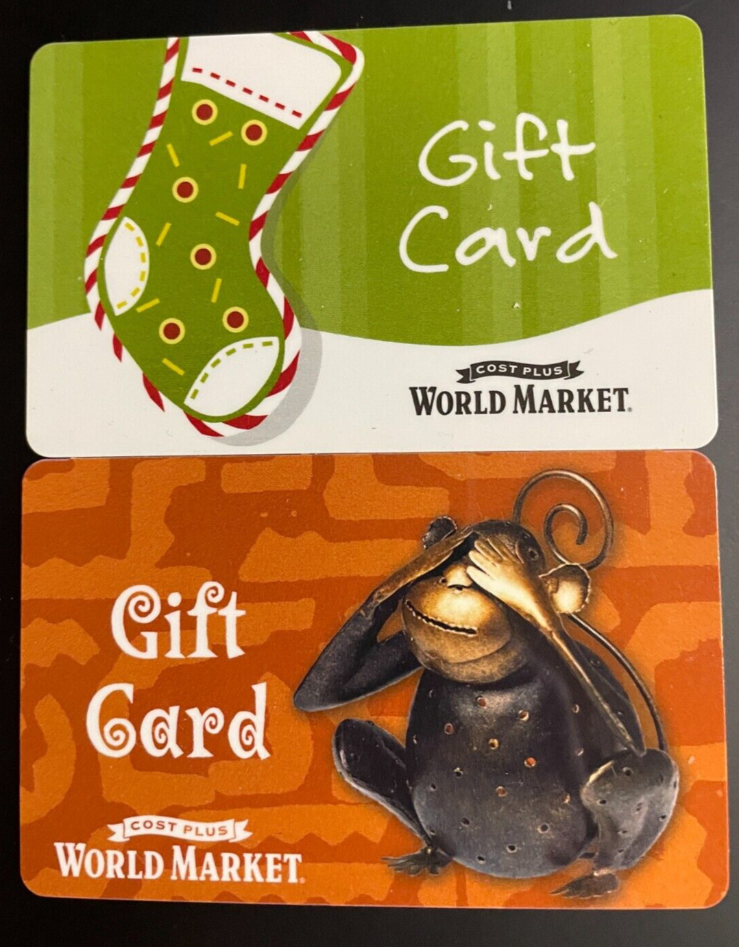Cost Plus World Market  Lot of 2 Gift Cards No Value $0 Collectable