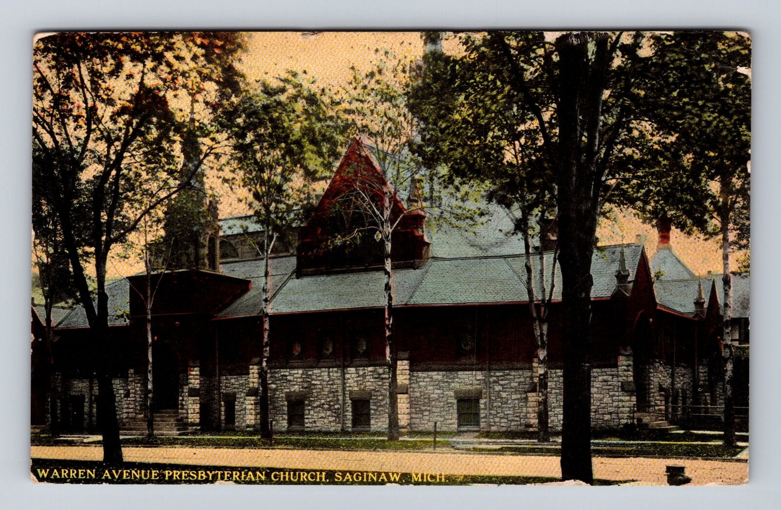 Saginaw MI-Michigan, Warren Avenue Presbyterian Church, Vintage Postcard