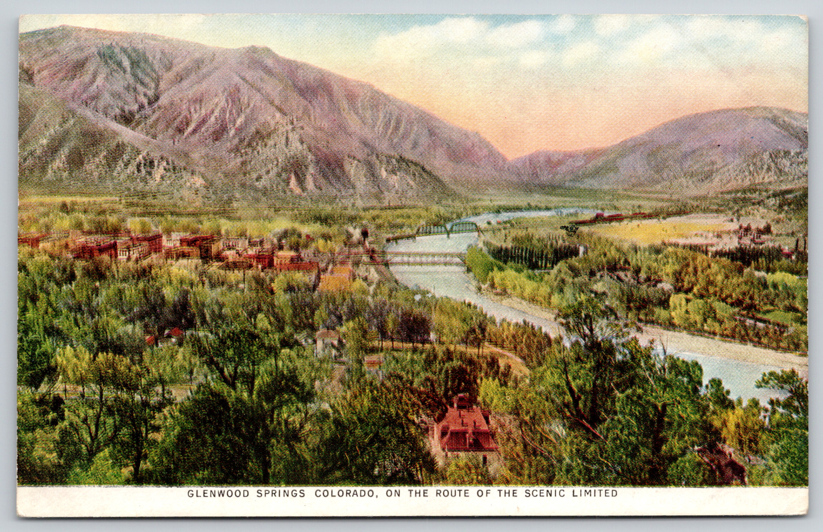Glenwood Springs CO Downtown @ End of Railroad Bridge~Scenic Railroad Route 1910
