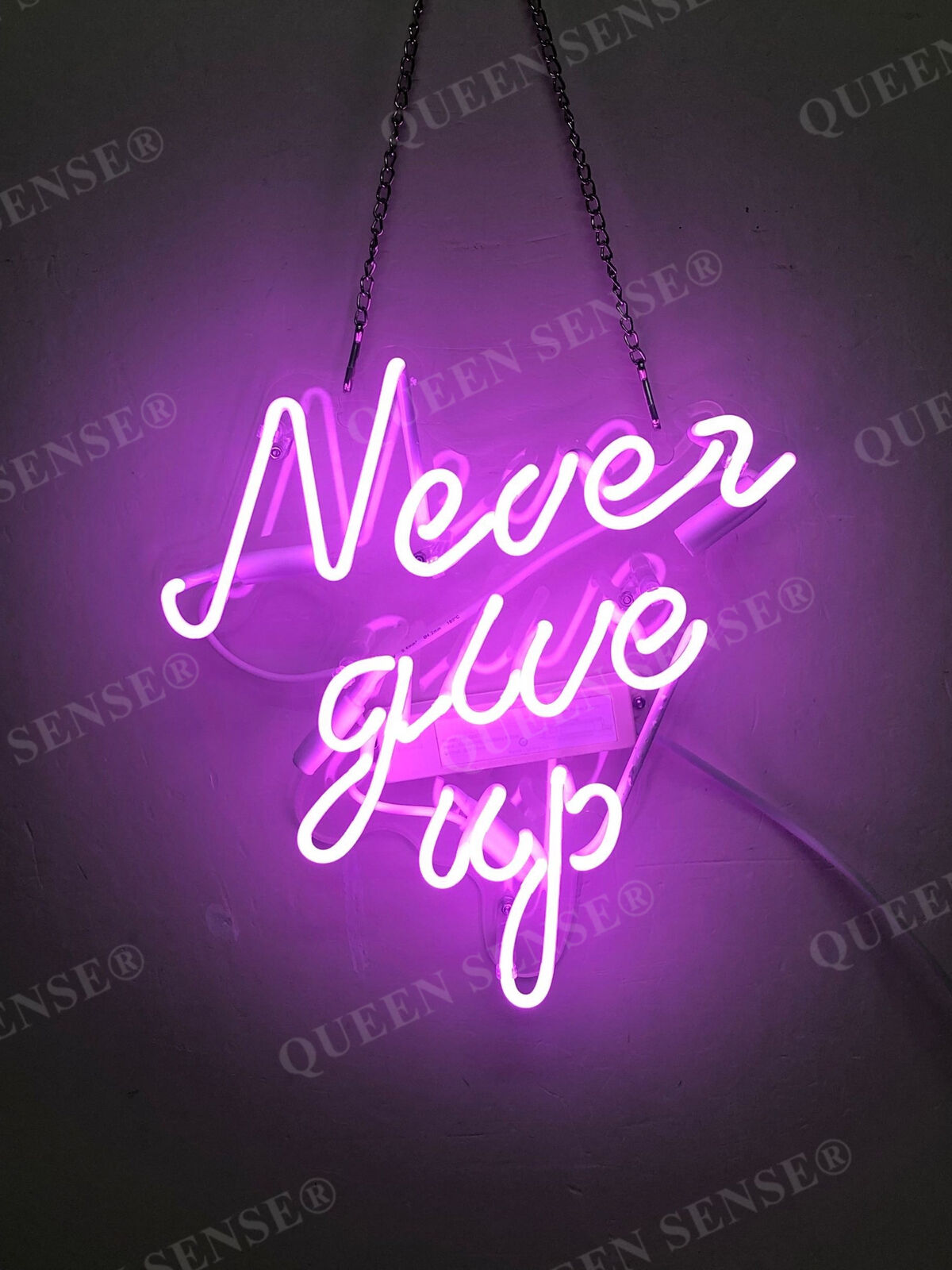 Never Give Up Purple Acrylic 14