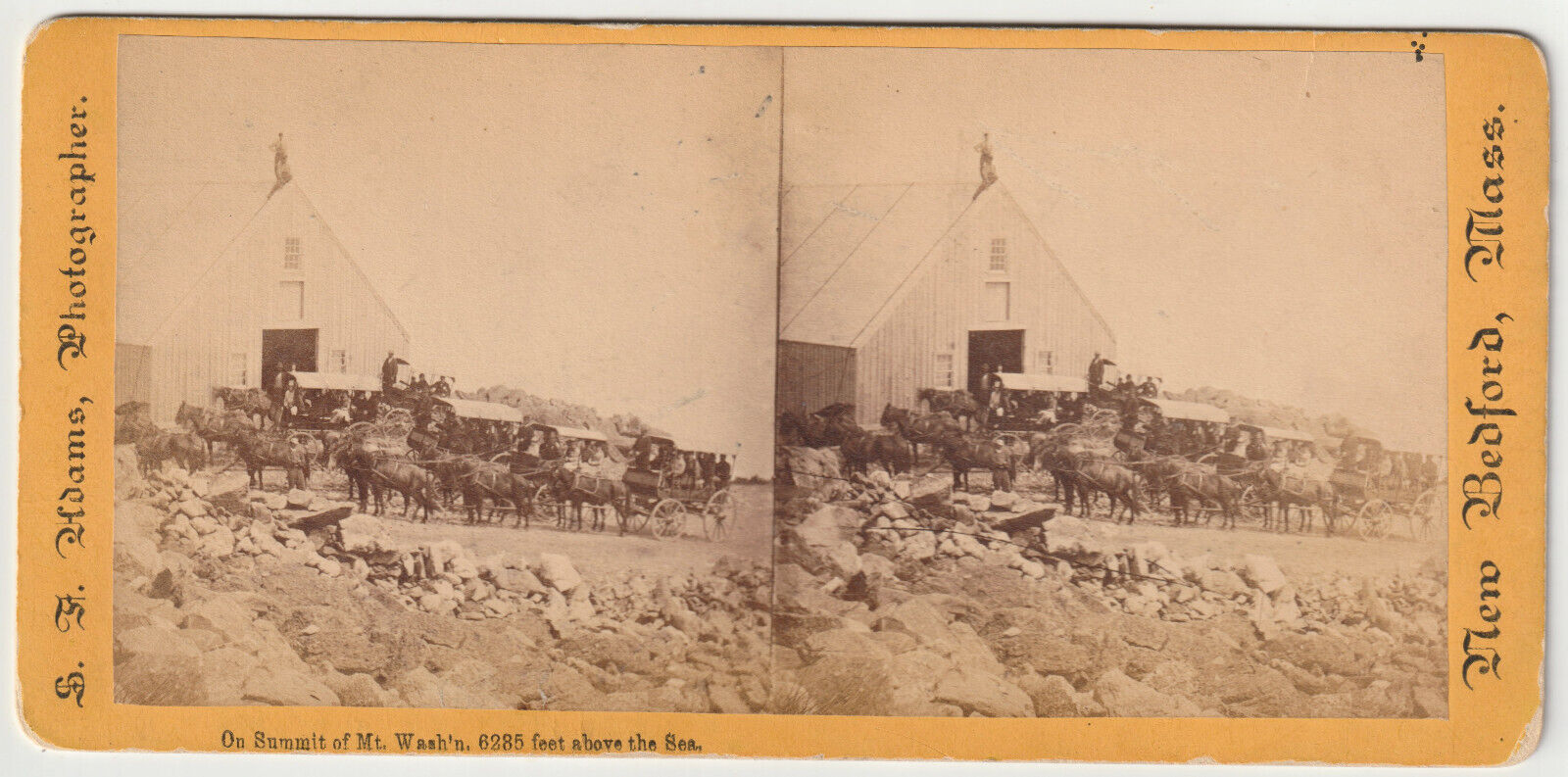 TIP TOP HOUSE - TEAMS OF HORSES/WAGONS/ PEOPLE - MT WASHINGTON - WHITE MOUNTAINS