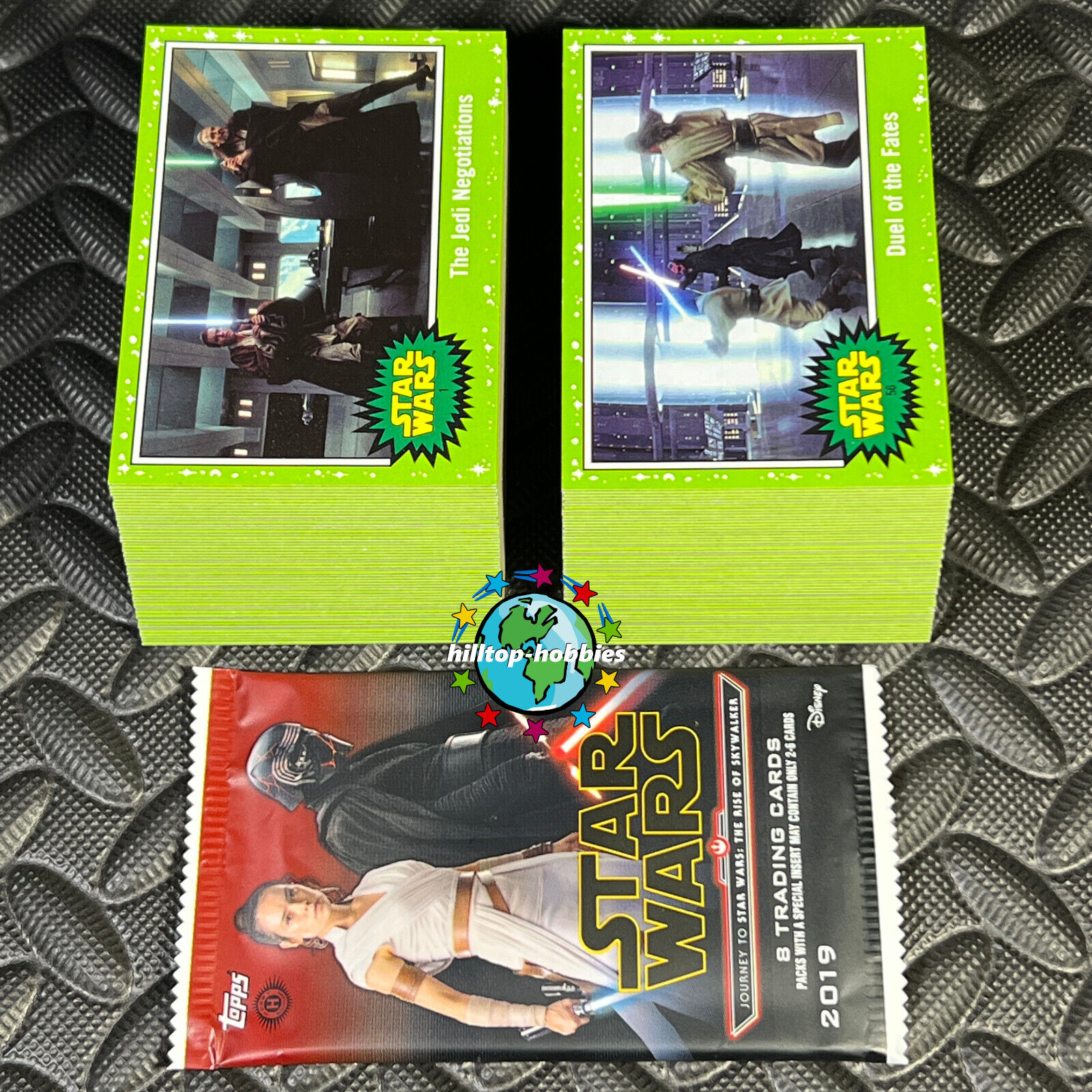 2019 TOPPS STAR WARS JOURNEY TO THE RISE OF SKYWALKER 110-CARD GREEN SET+WRAPPER