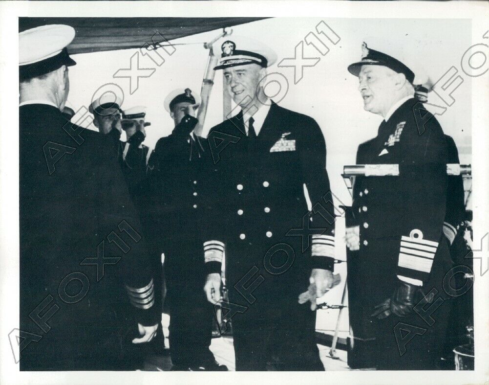 1952 London England Vice Admiral Stump USN Commanded Fleet Press Photo