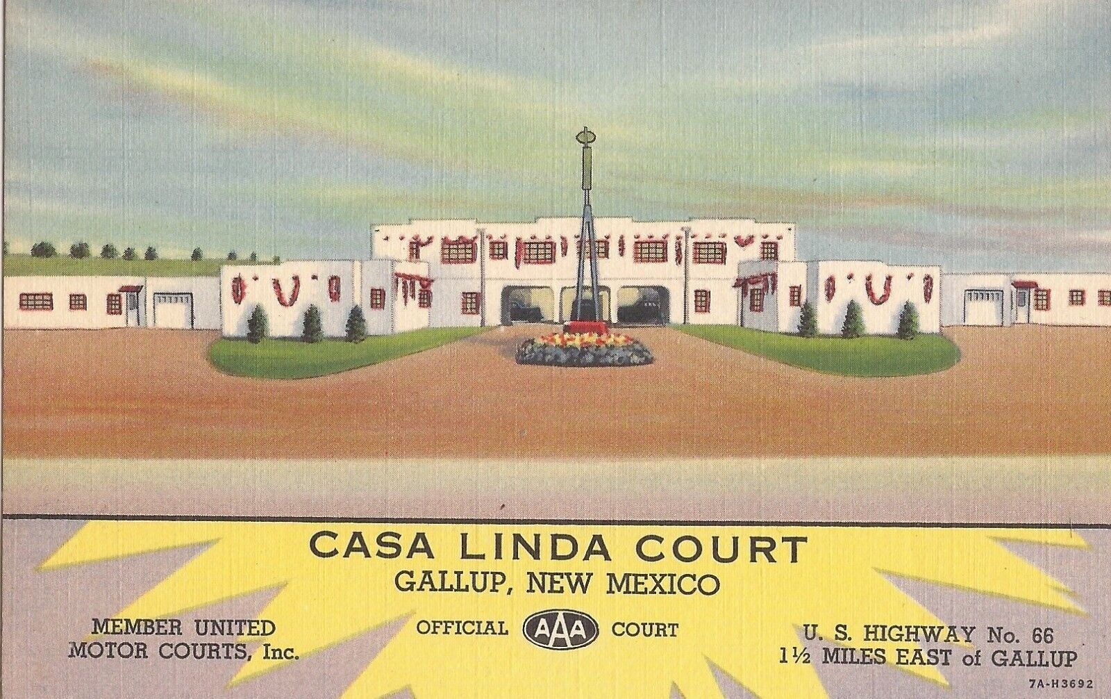 Gallup, NEW MEXICO - Casa Linda Court - ROADSIDE AMERICA - ADVERTISING - 1937