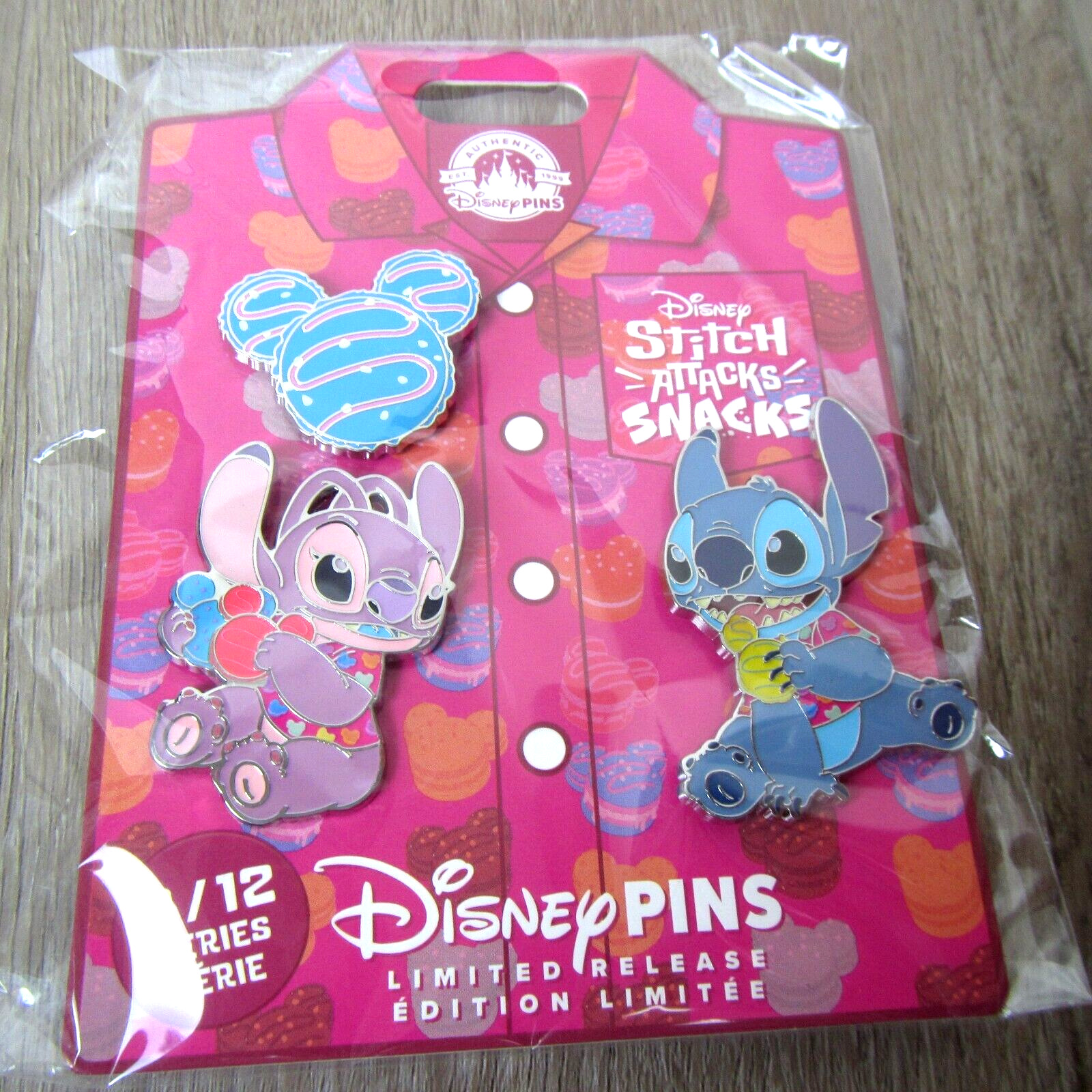 DISNEY LILO & STITCH ATTACKS SNACKS 3/12 SERIES 3 PIN SET COOKIE MARCH LIMITED 