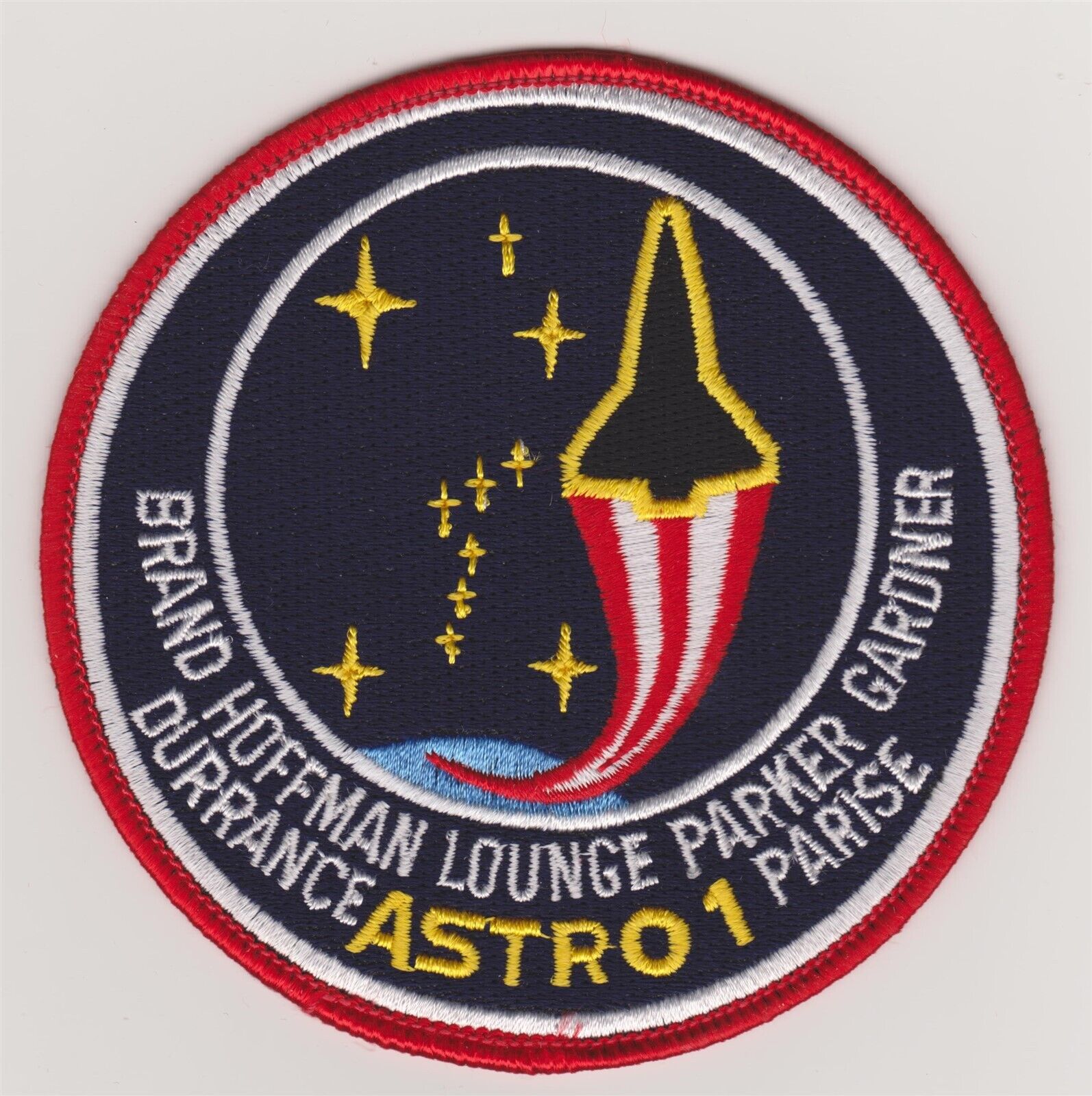 NASA Astro 1 Patch Brand Hoffman Lounge Parker Gardner Durrance Parise *NOS*#650