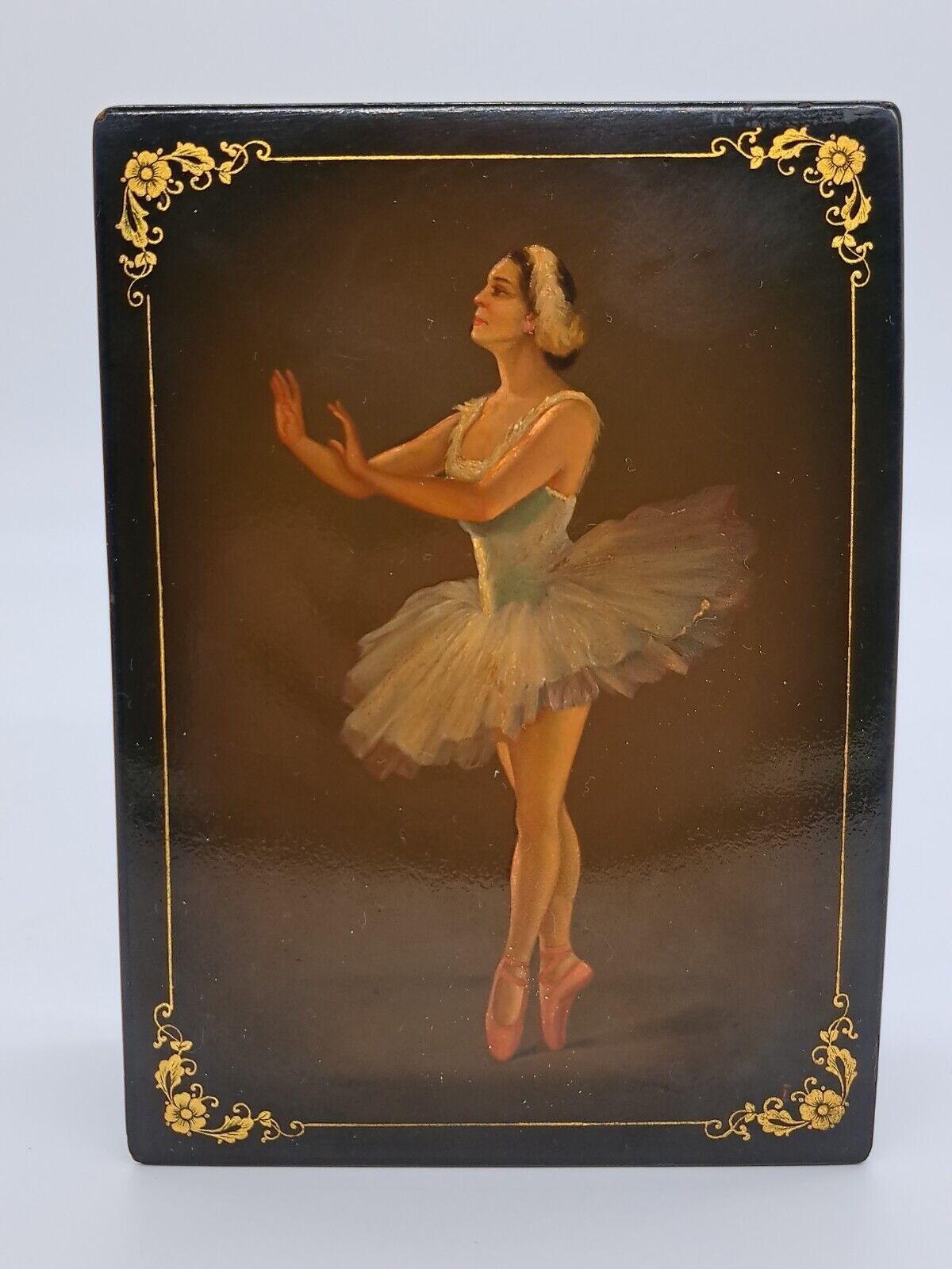 Vintage Russian lacquer box Fedoskino Ballerina 1960...1970 Hand made in USSR