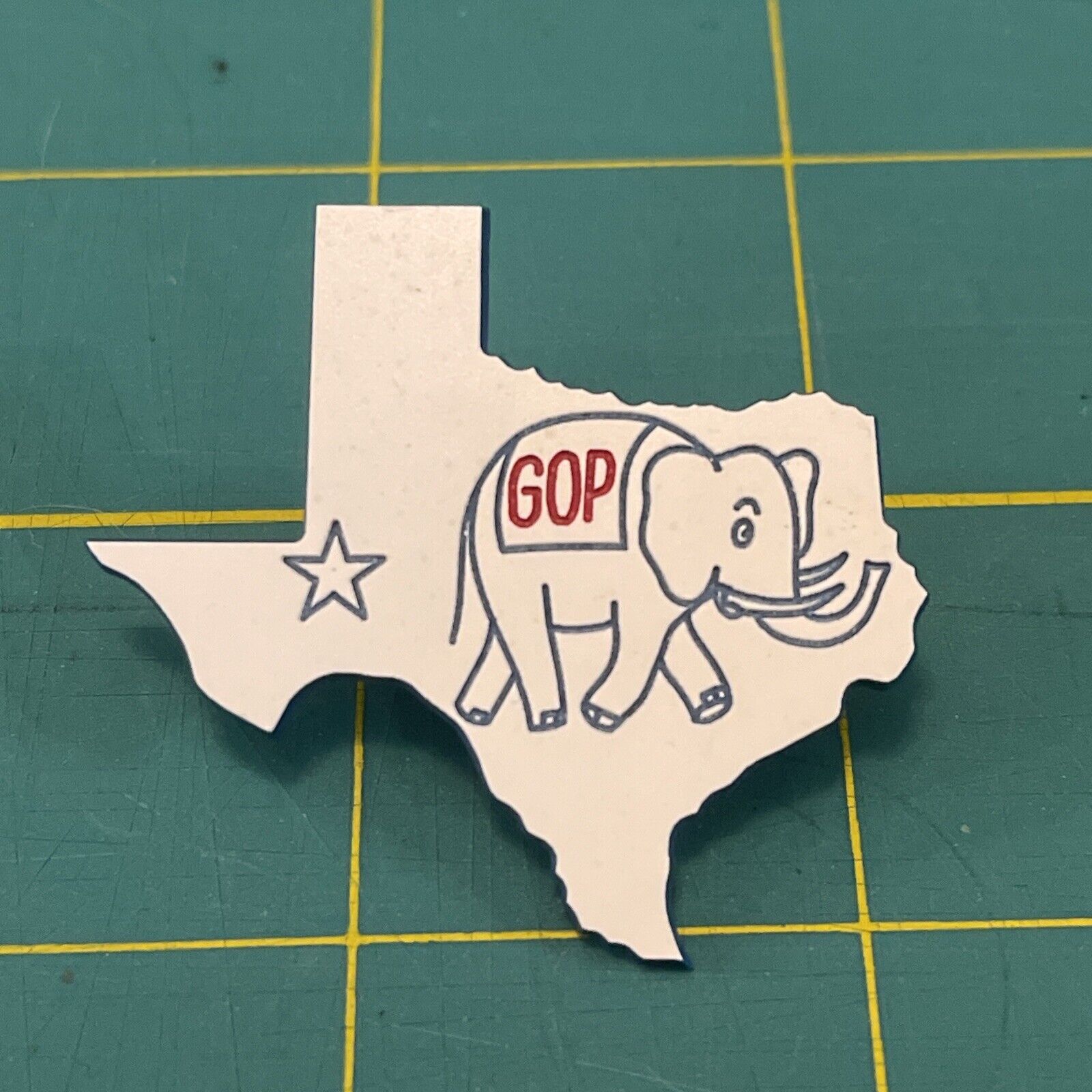 USA Republican GOP Elephant Lapel Pin With Texas Star State Vintage