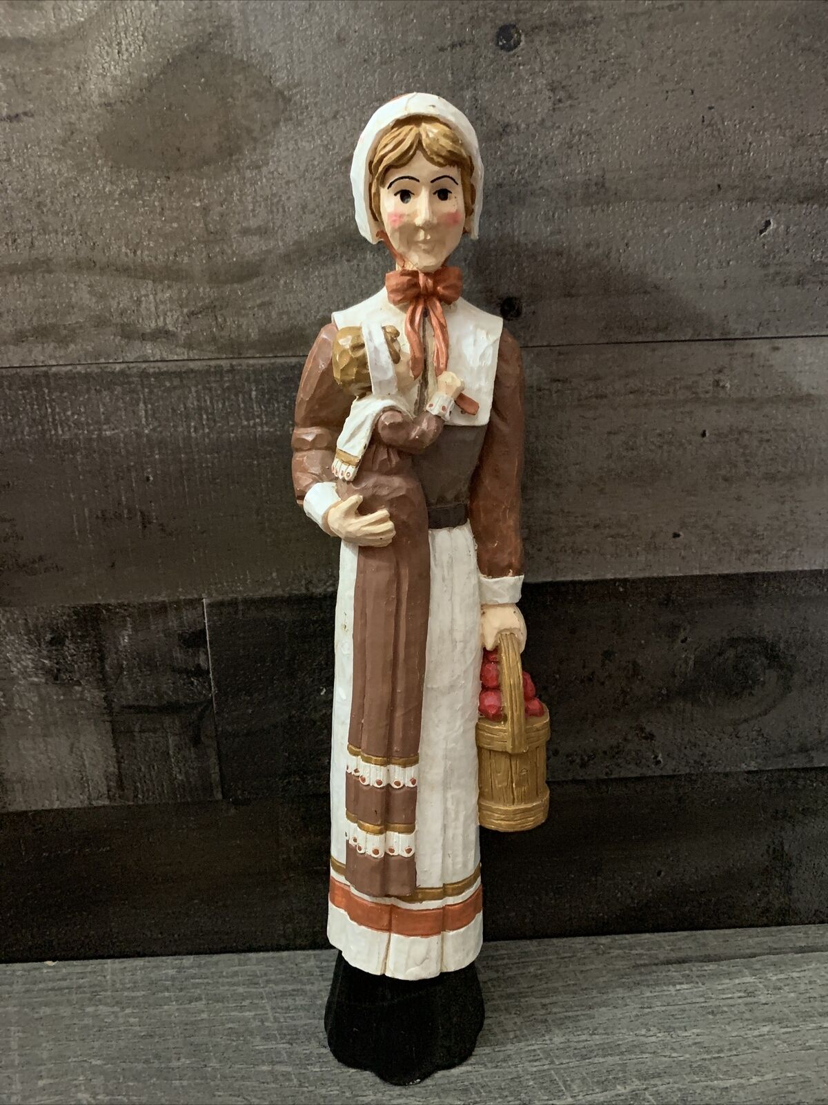 Vintage Thanksgiving Pilgrim Madonna And Child Puritan Sculpture Tall Figure 