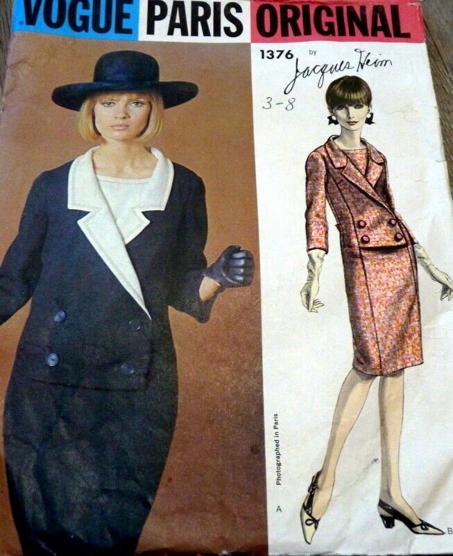 LOVELY VTG 1960s DRESS VOGUE PARIS ORIGINAL DESIGNER HEIM Sewing Pattern 12/32