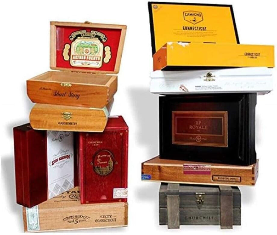 Wooden Empty Cigar Boxes Pack of 6 Empty Storage