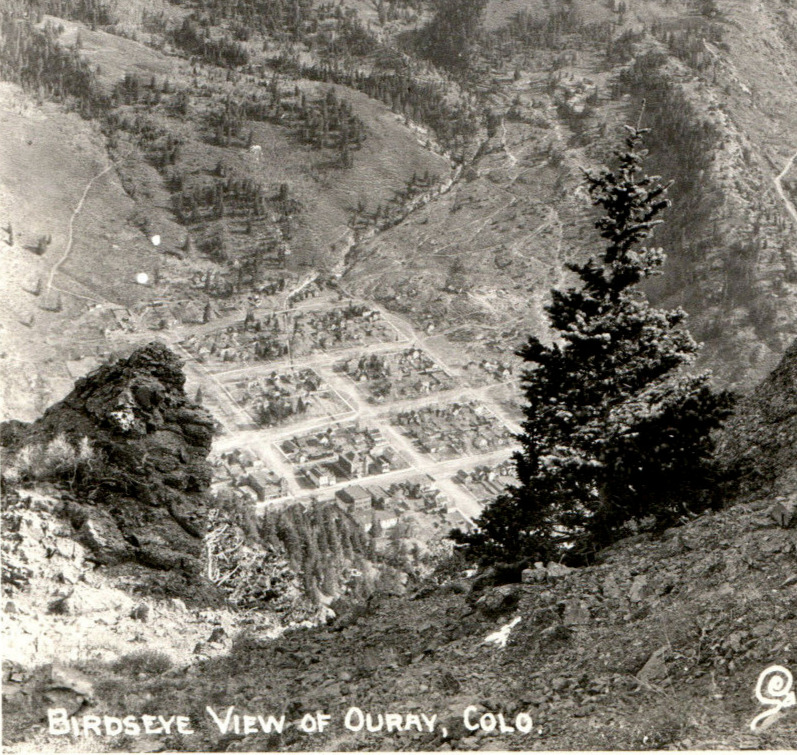 Ouray Telluride Colorado Birds Eye Aerial View Of Town RPPC Real Photo Postcard