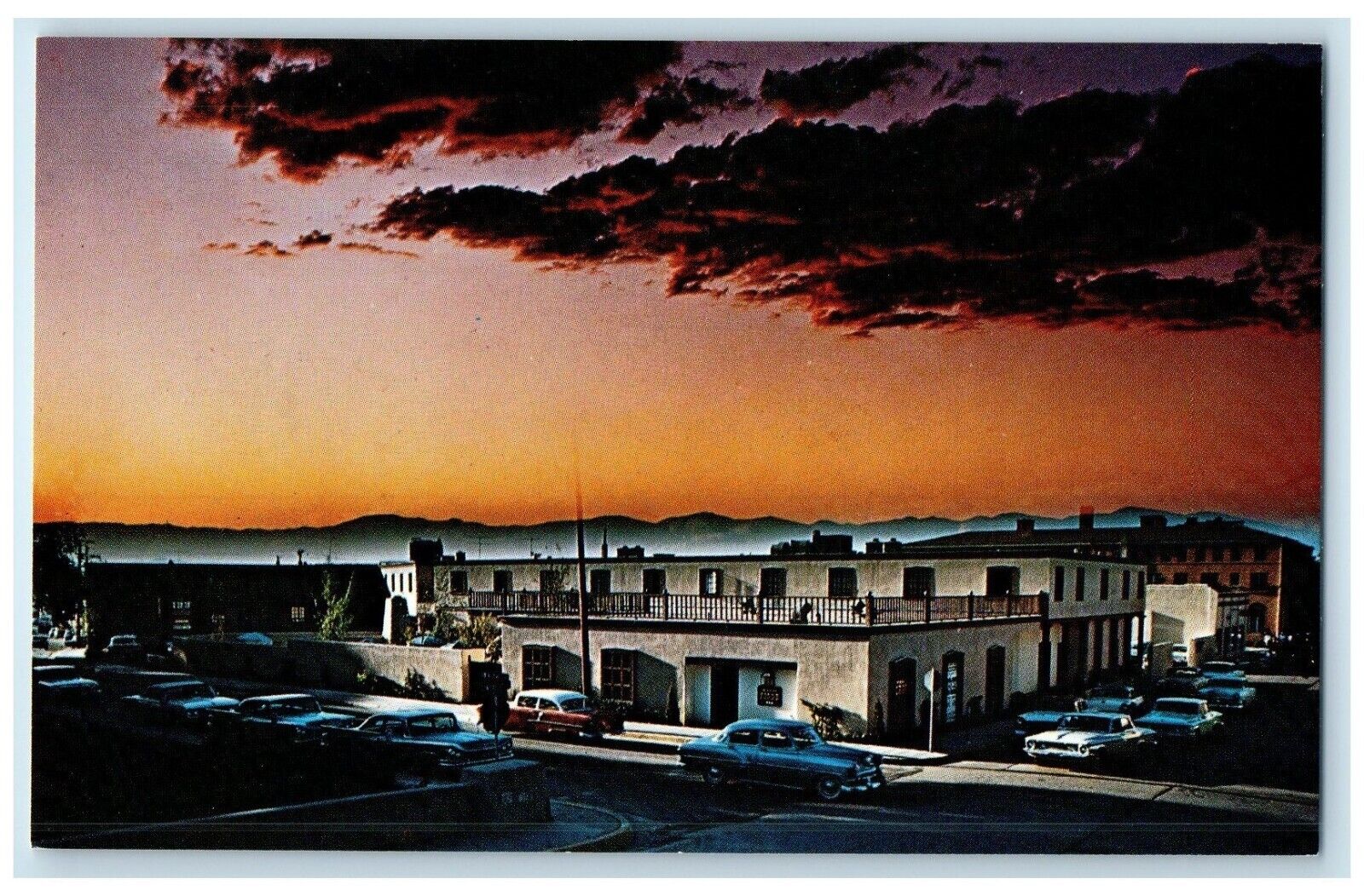 c1960 Sunset View Inn Governors Alameda Don Gaspar Santa Fe New Mexico Postcard