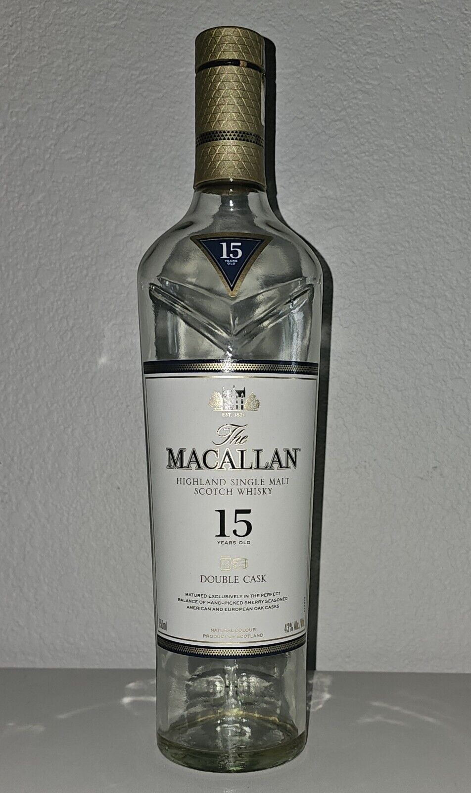 The Macallan Scotch Double Cask 15 age Whisky Empty Bottle 750 ML