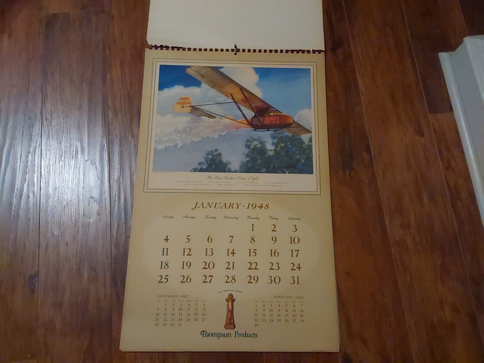 1948 THOMPSON Products WWII WAR AIRCRAFT Prints Calendar Charles Hubbell FULL