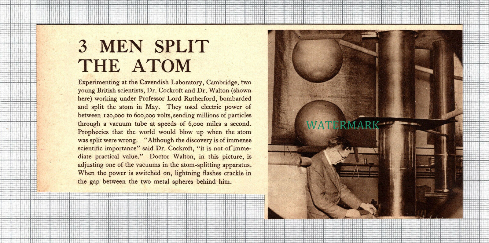 C3949) Dr Cockcroft & Dr Walton Split The Atom - 1938 Clip