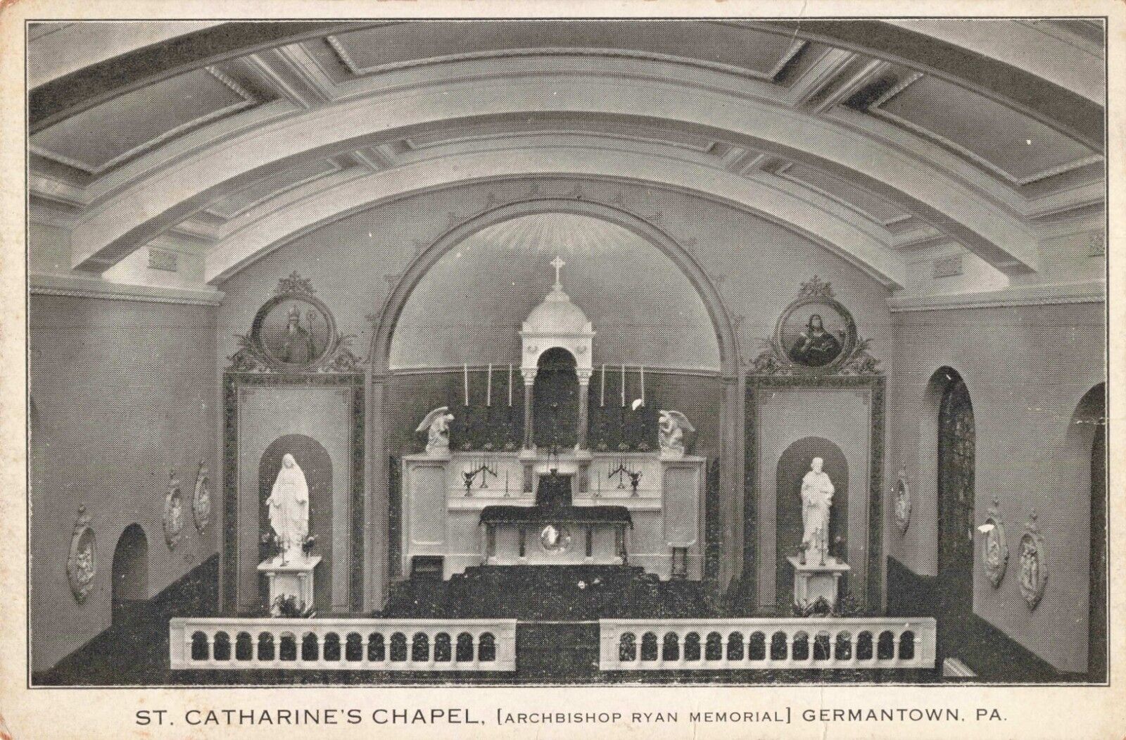 Interior St. Catharine's Chapel Germantown Pennsylvania PA c1910 Postcard