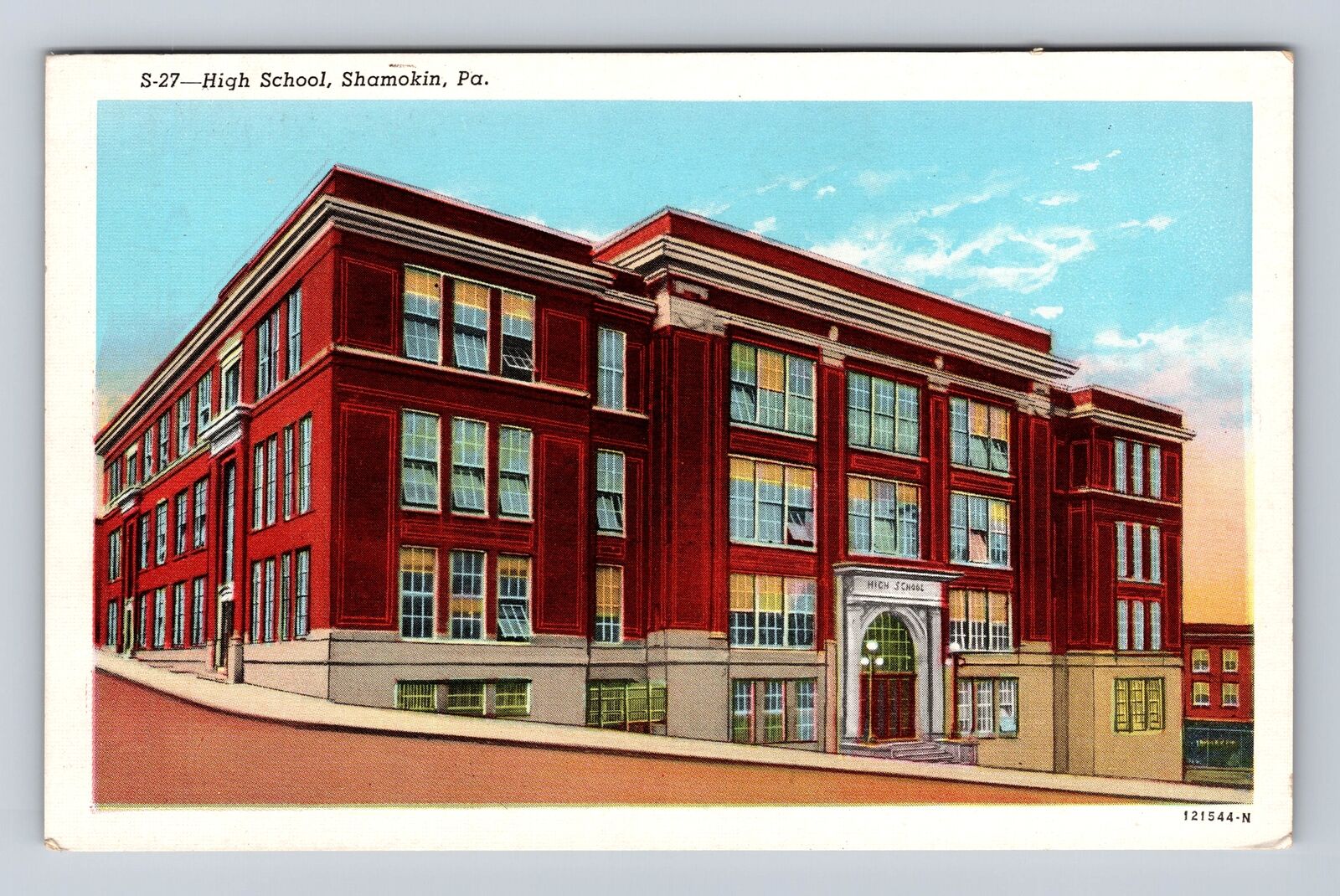 Shamokin PA-Pennsylvania, High School, Antique Vintage Souvenir Postcard