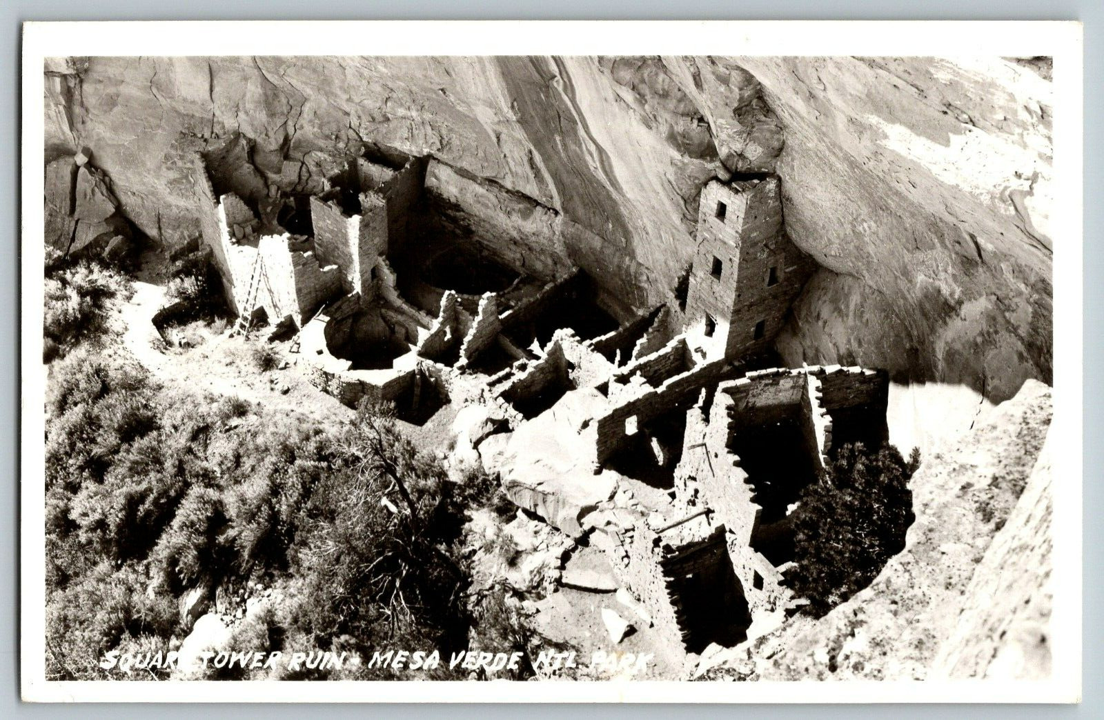 RPPC Vintage Postcard - Square Tower Ruin - Mesa Verde National Park
