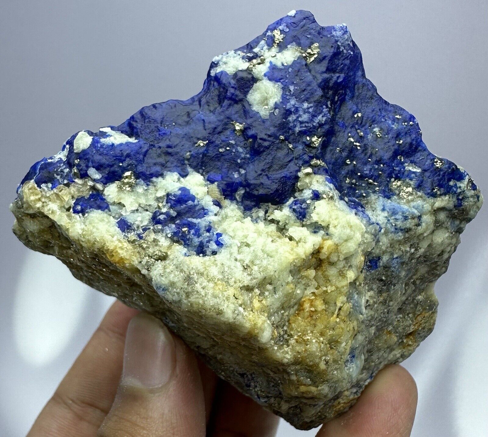328Gm Beautiful Top Blue Hauyne Crystals on Matrix From Badakhshan, @Afghanistan
