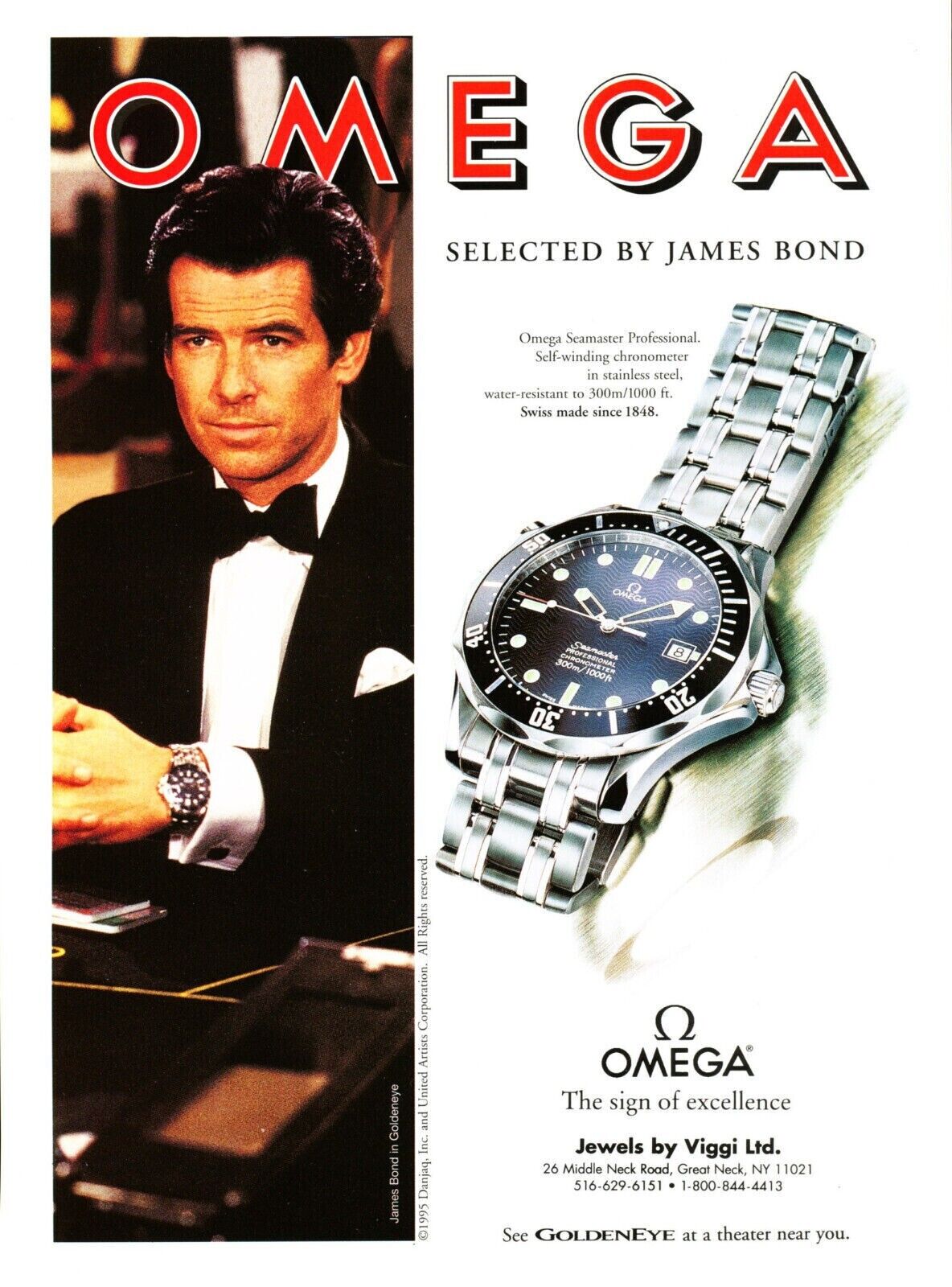Omega Watch REPRINT vintage classic 11x15 Poster Luxury watch wall James Bond