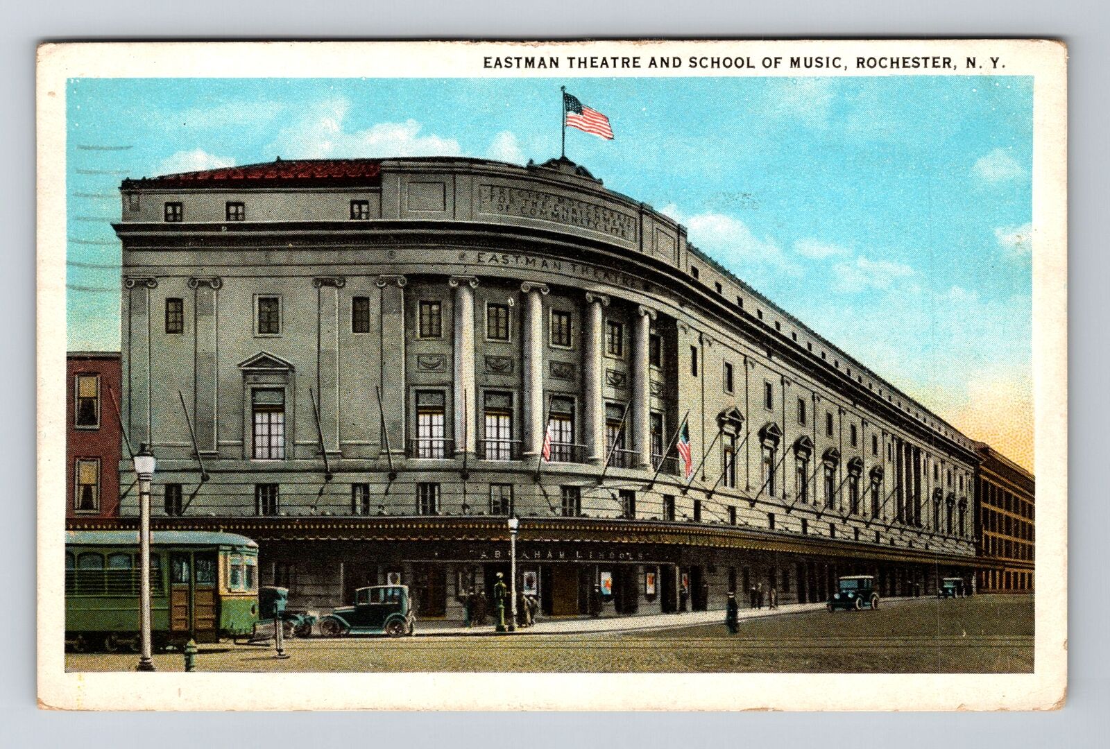 Rochester NY-New York, Eastman Theatre, School Music Vintage c1934 Postcard