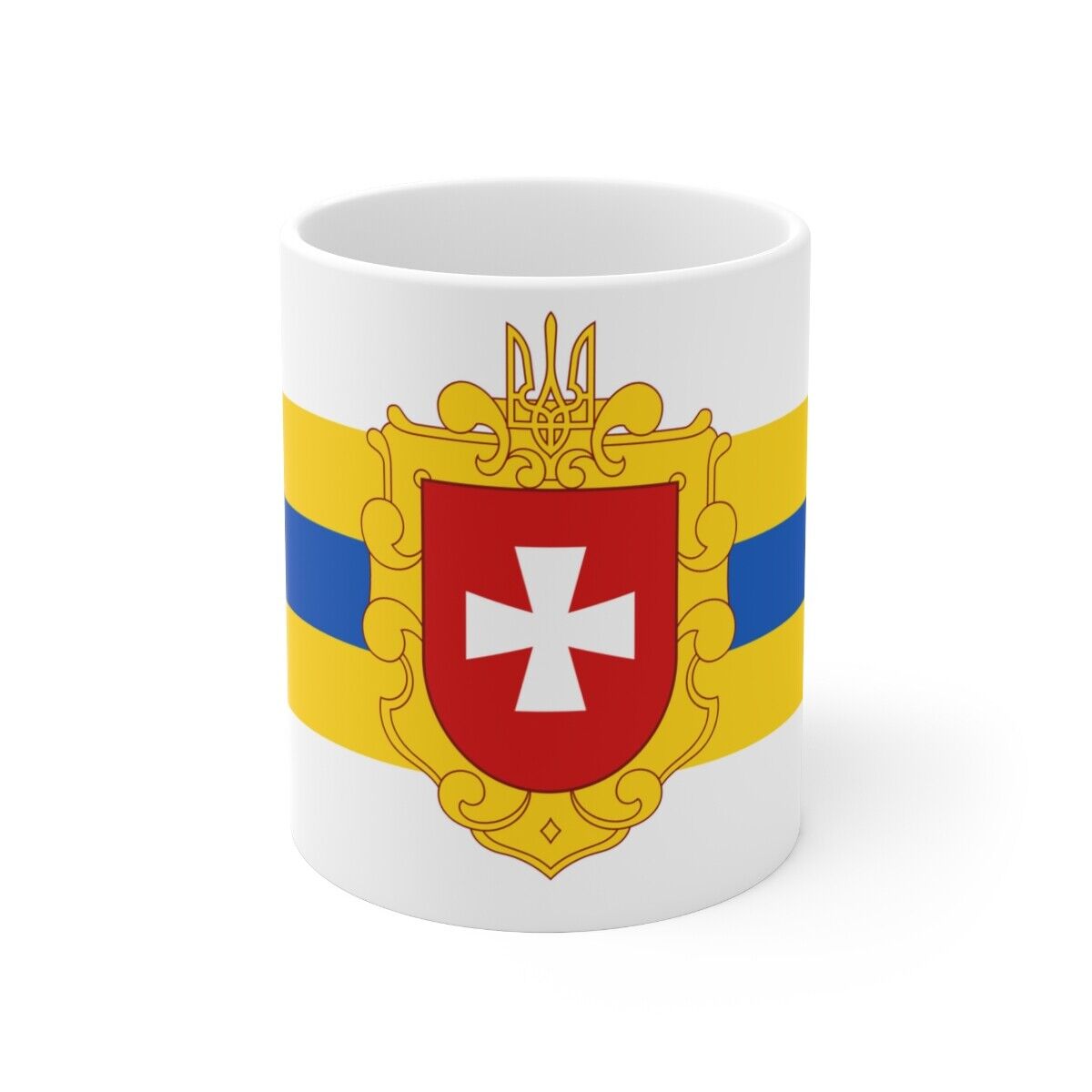 Flag of Rivne Oblast Ukraine - White Coffee Cup 11oz