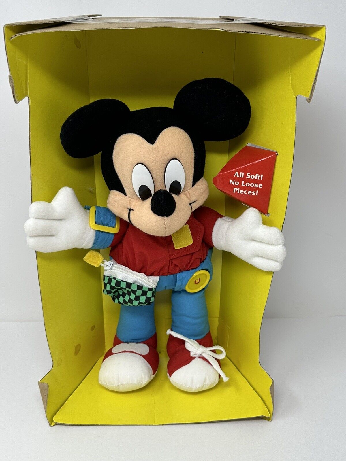 1992 Mickey Mouse 15 Inch Learn to Dress Me Doll Plush Mattel Learning Toy
