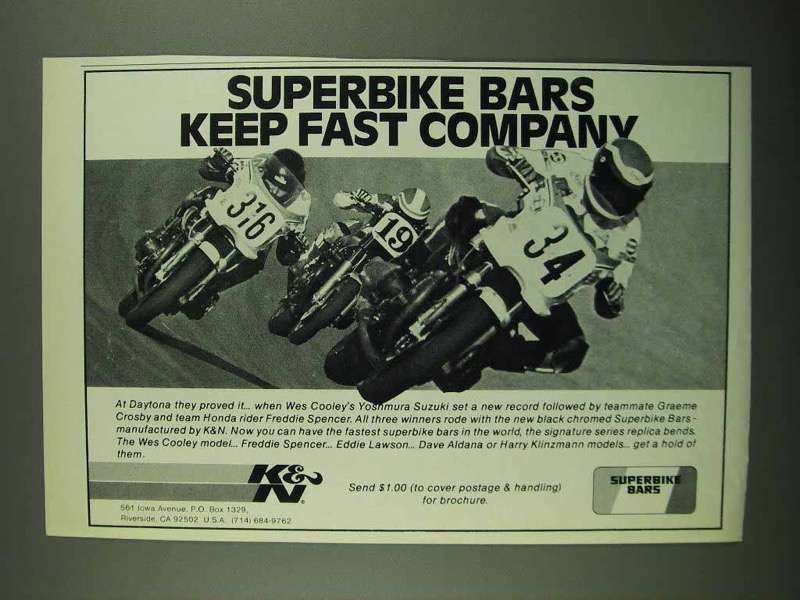 1981 K&N Superbike Bars Ad - Keep Fast Company