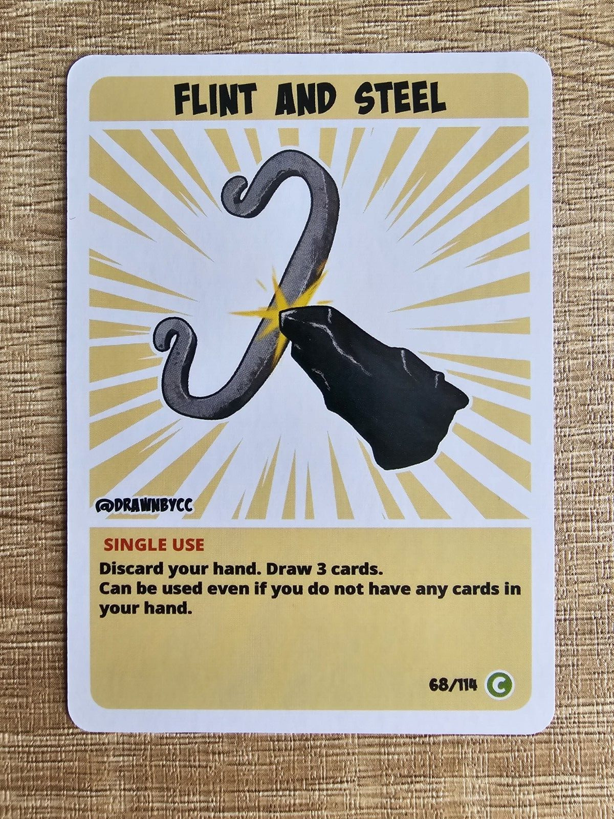 hermitcraft tcg card, effect - Flint And Steel
