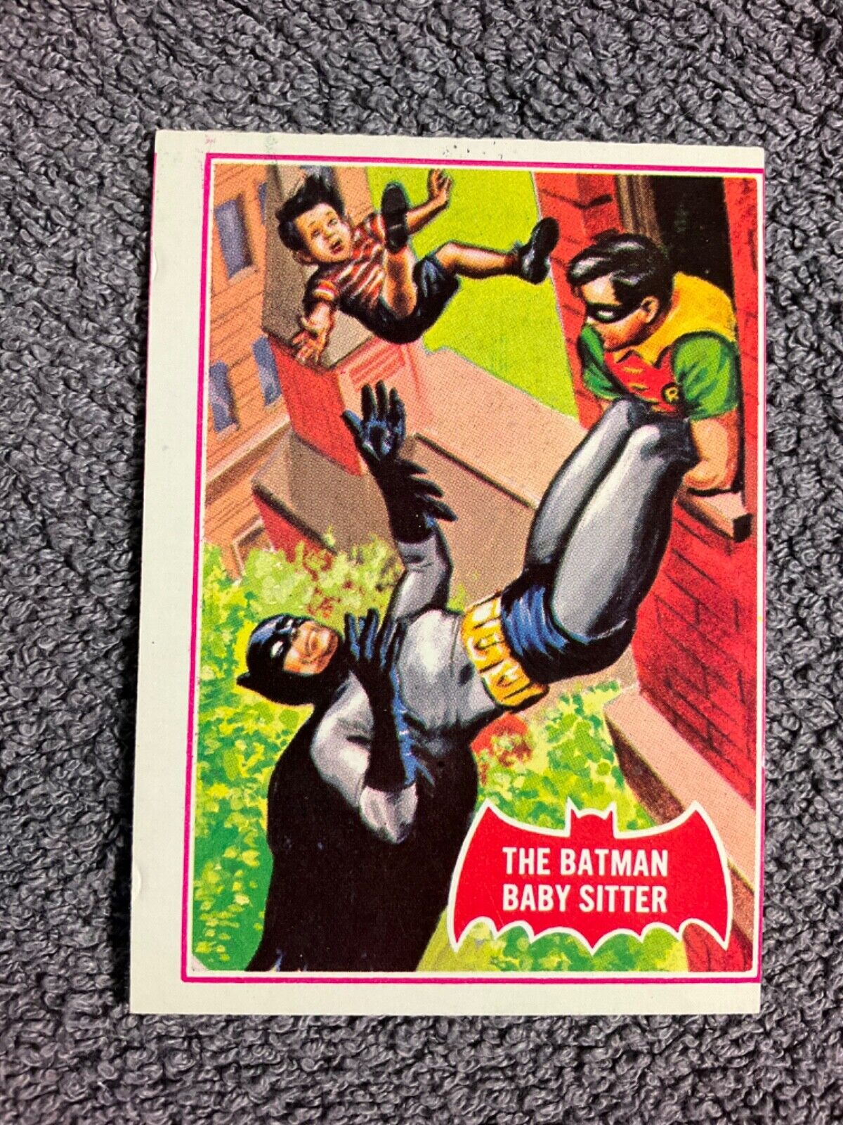 1966 Topps Batman Red Bat 34a Card The Batman Baby Sitter