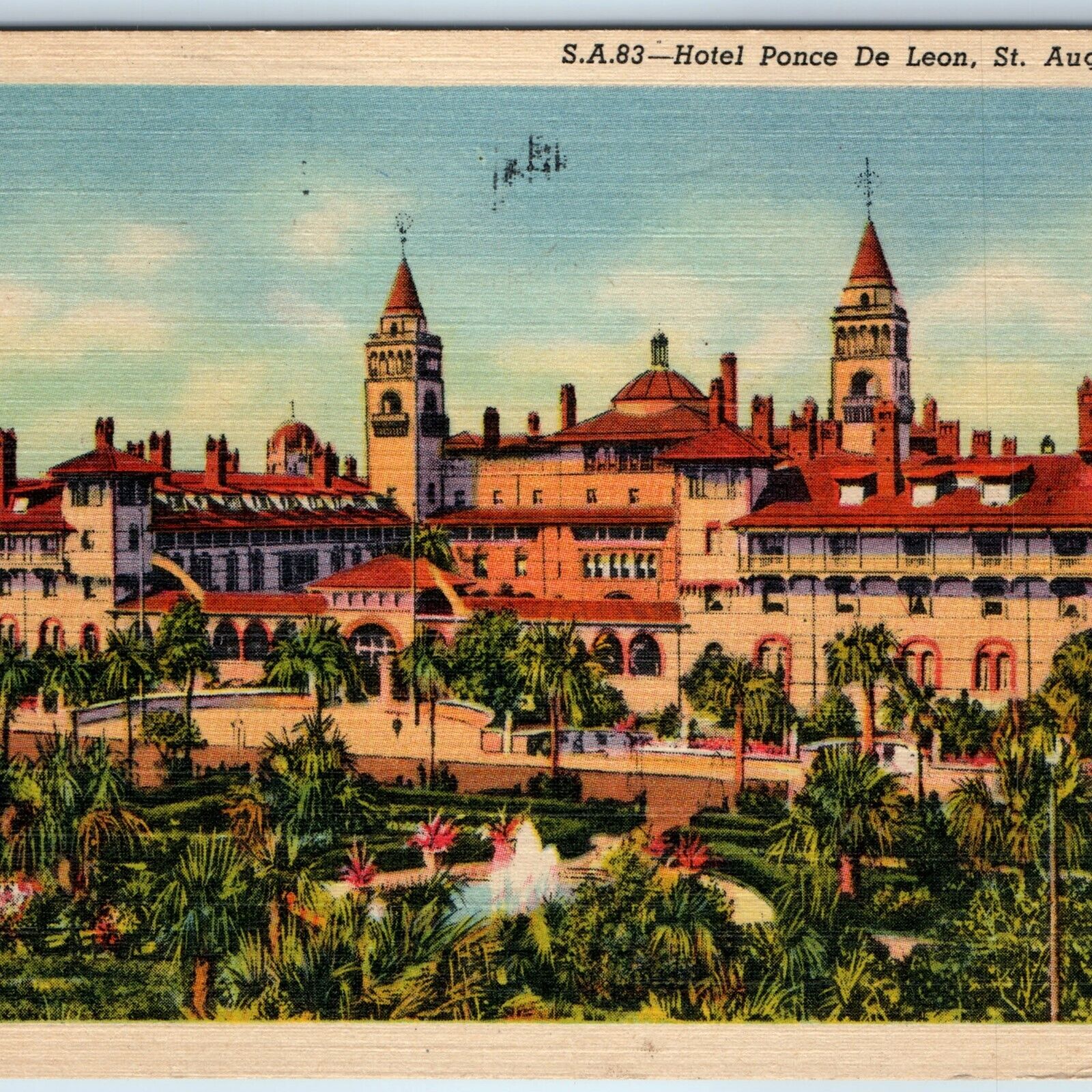 1935 St. Augustine, Fla. Hotel Ponce de Leon Tartaria Old World Antiquitech A208