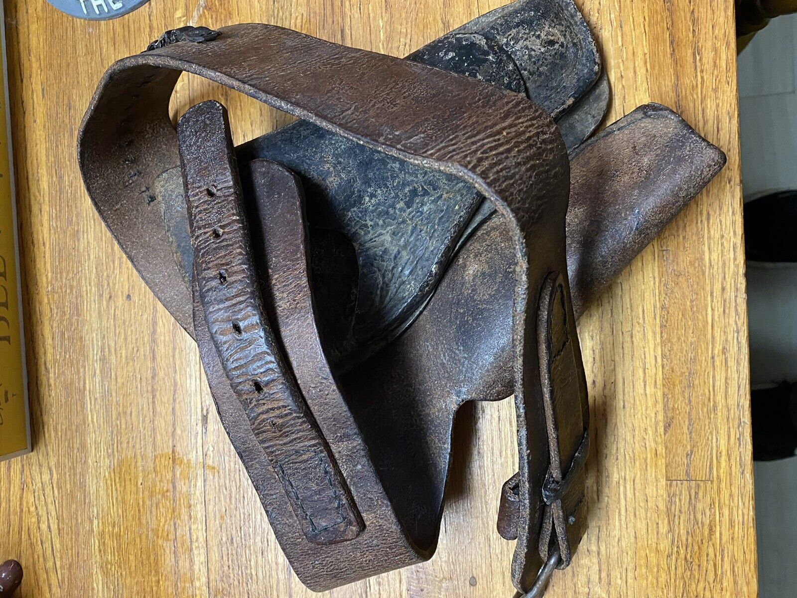 Rare Original Confederate Civil War Gun Pistol Belt Holster Buckle Complete