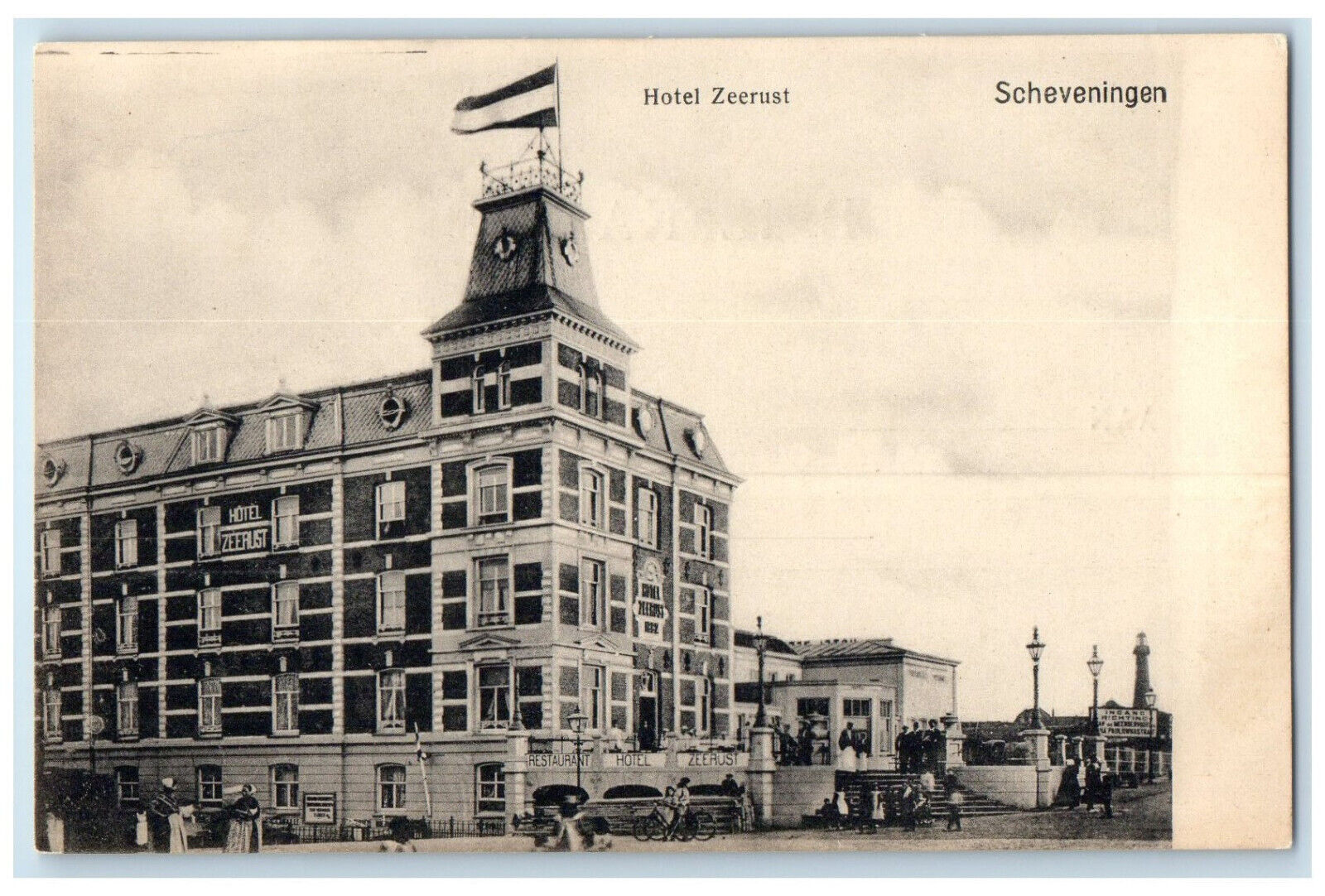 c1905 Hotel Zeerust Scheveningen Hague Netherlands Antique Unposted Postcard