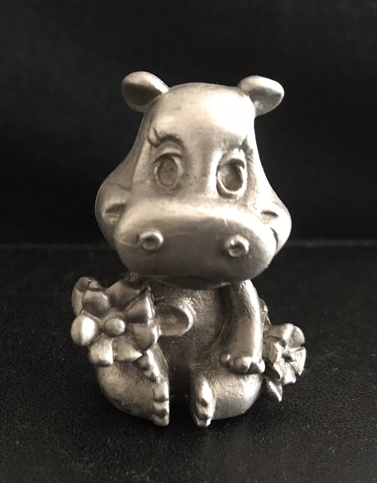  Pewter Hippopotamus Hippo Baby Highly Detailed Silver Metal Figurine U