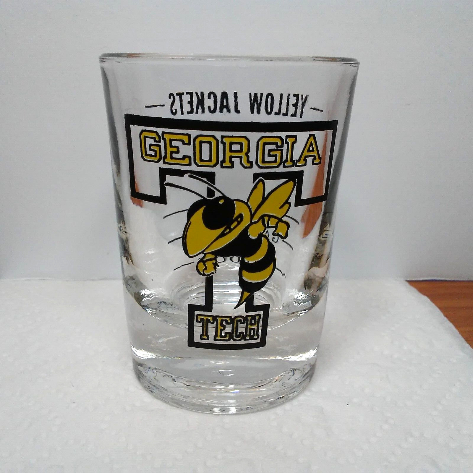 Vintage Georgia Tech Yellow Jackets Cocktail Glass Rivals Highball 3 oz