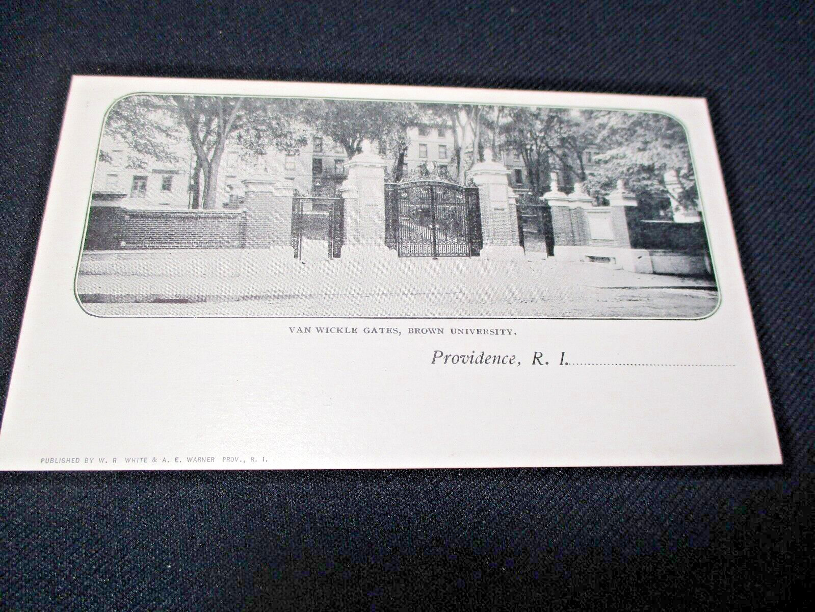 1898 Private Mailing Card Providence RI Van Wickle Gates, Brown University