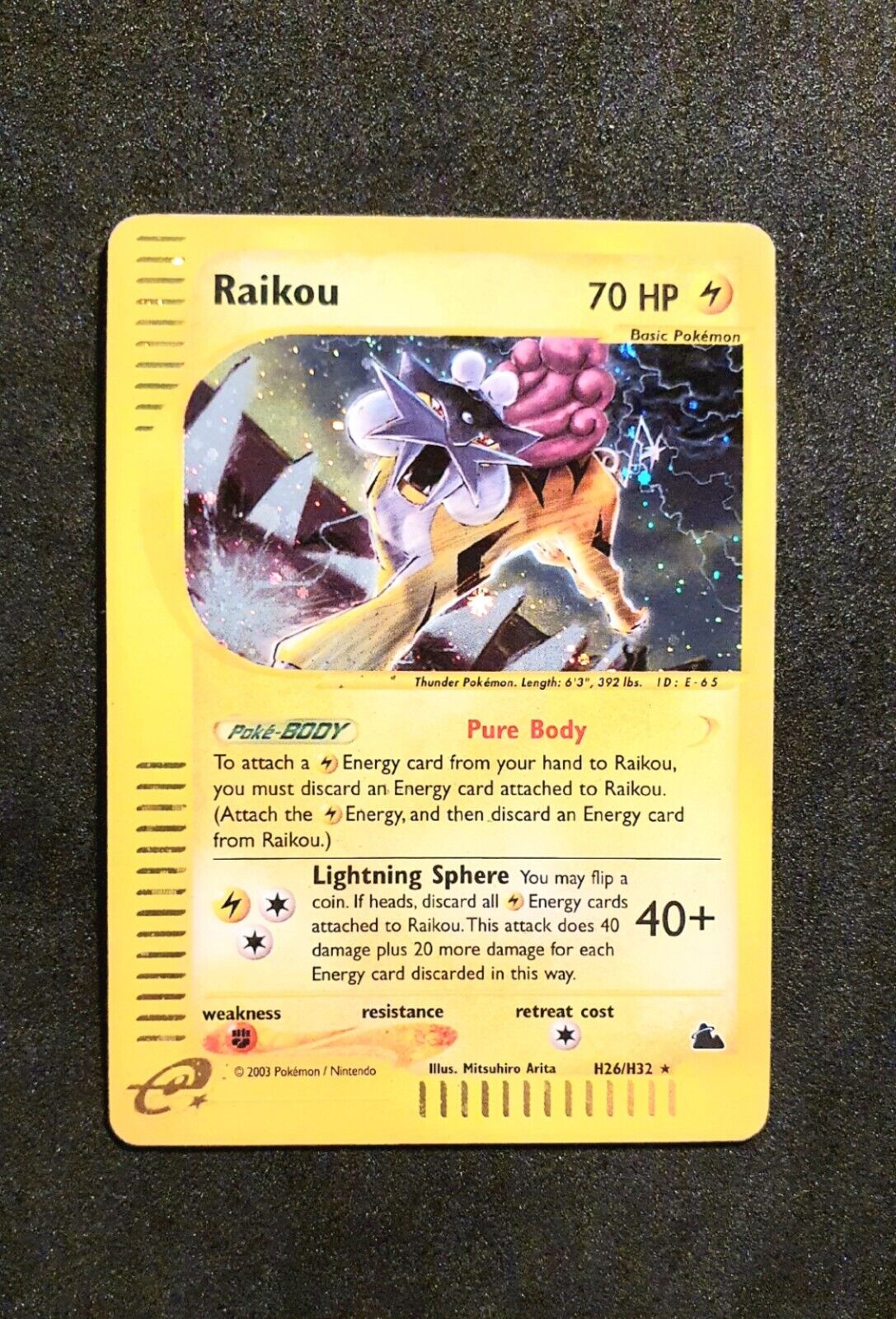 Raikou H26/H32 holo ENG Skyridge Near Mint Pokémon Card 