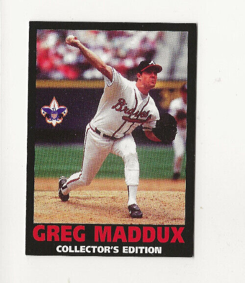 GREG MADDUX baseball card / BRAVES - Boy Scout BSA GnW/5-13
