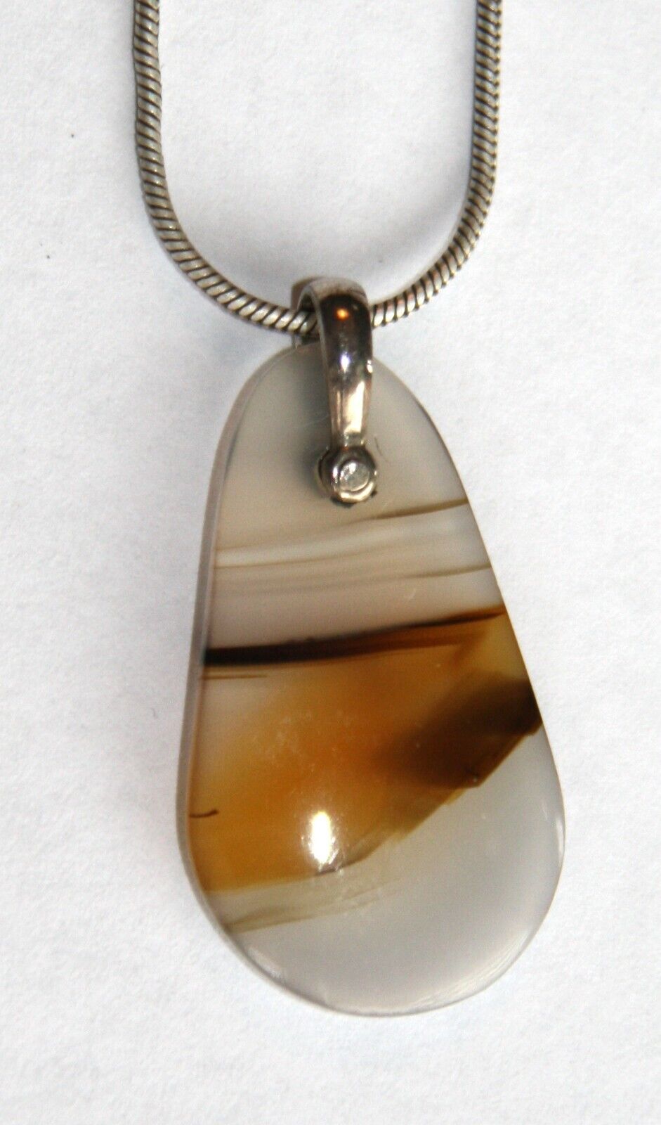 Montana Moss Agate pendant necklace on sterling silver chain 16\