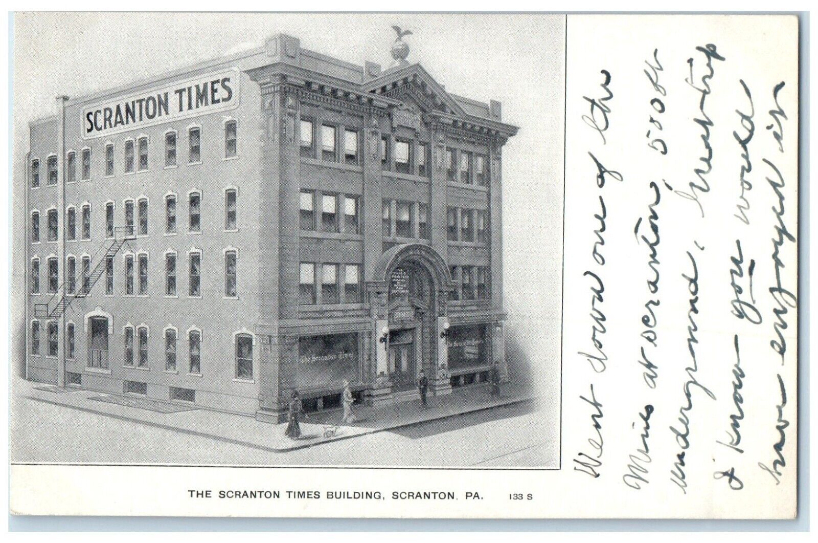 c1905 Exterior Scranton Times Building Scranton Pennsylvania PA Vintage Postcard