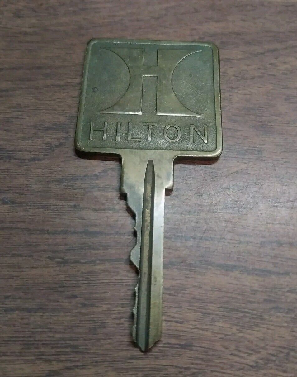 Vintage Hilton Hotel Room Door Brass Key Albuquerque, NM #118