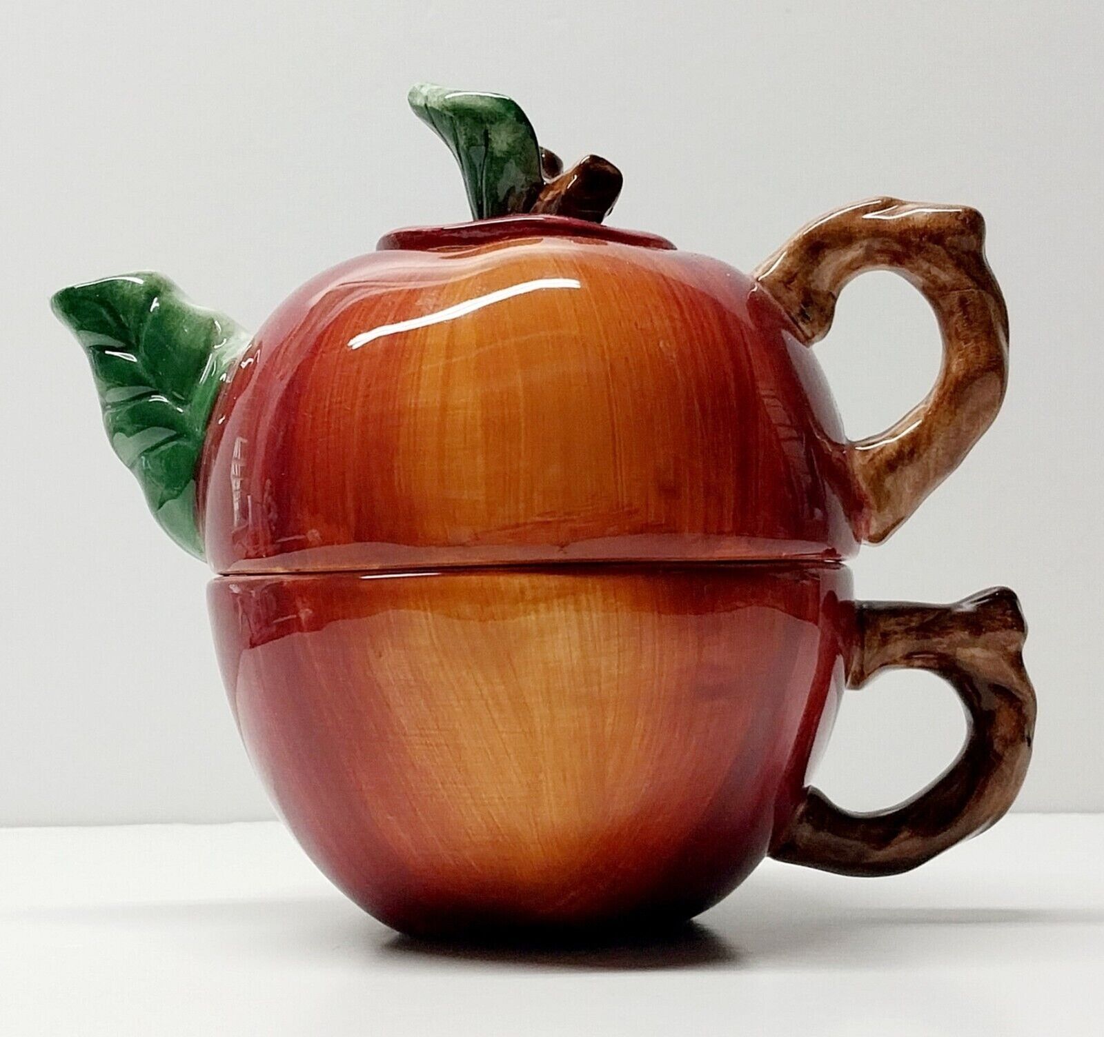 Oneida Ceramic Teapot Cup Mug Set Apple Vintage Fruit Sakura Sonoma Collectible