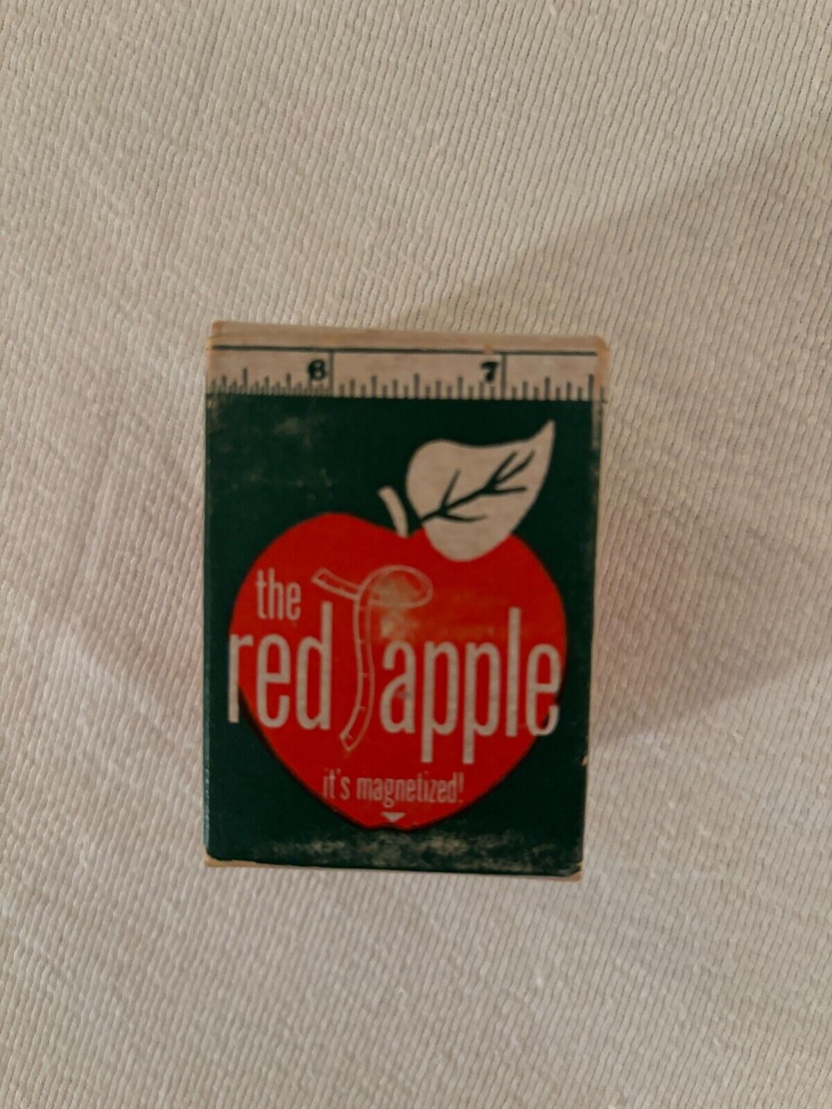 Vintage the Red Apple Measuring Tape with Original Box by United Device Corp.