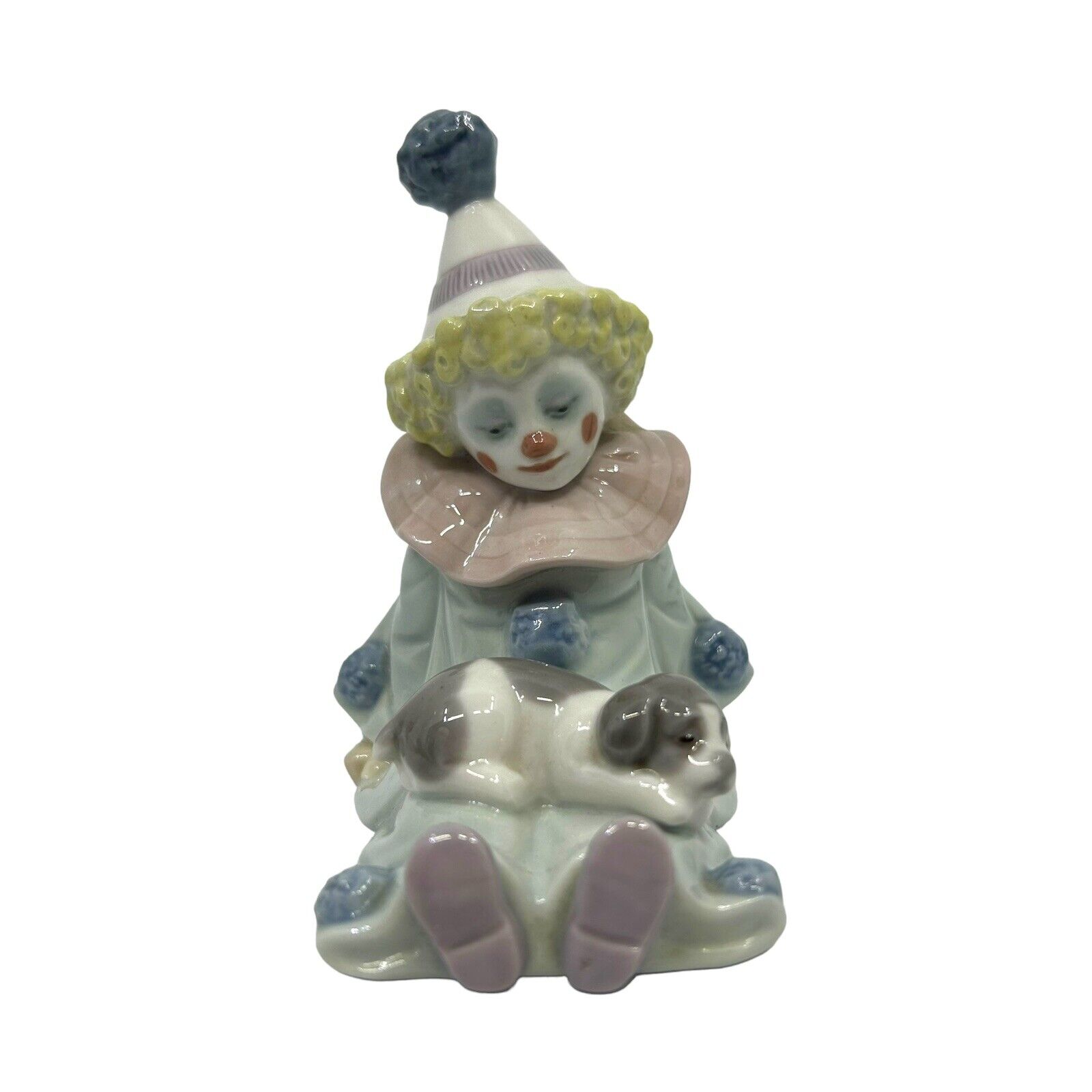 LLadro Spain Figurine # 5277 Pierrot With Puppy Commedia Dell\'Arte Clown