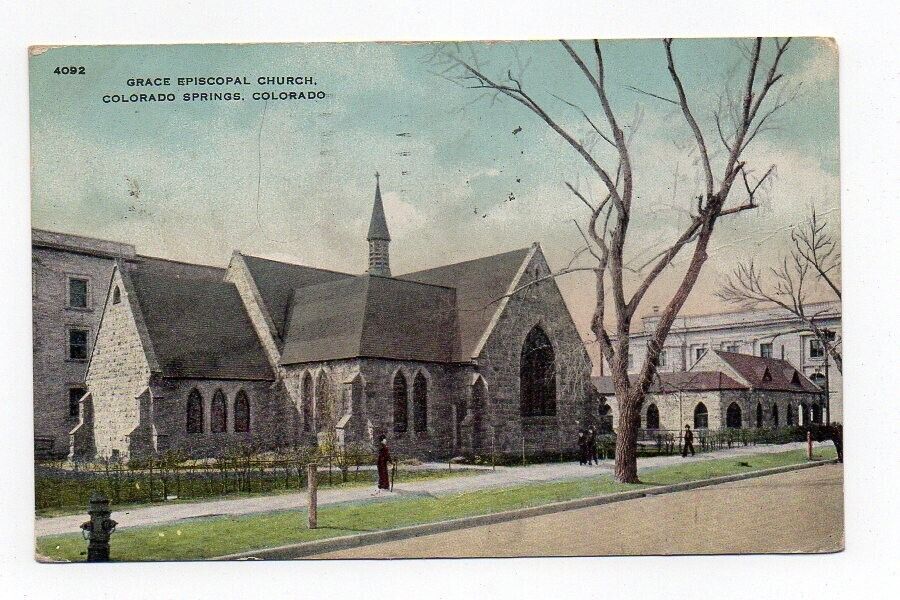 DB Postcard, Grace Episcopal Church, Colorado Springs, Colorado, 1917